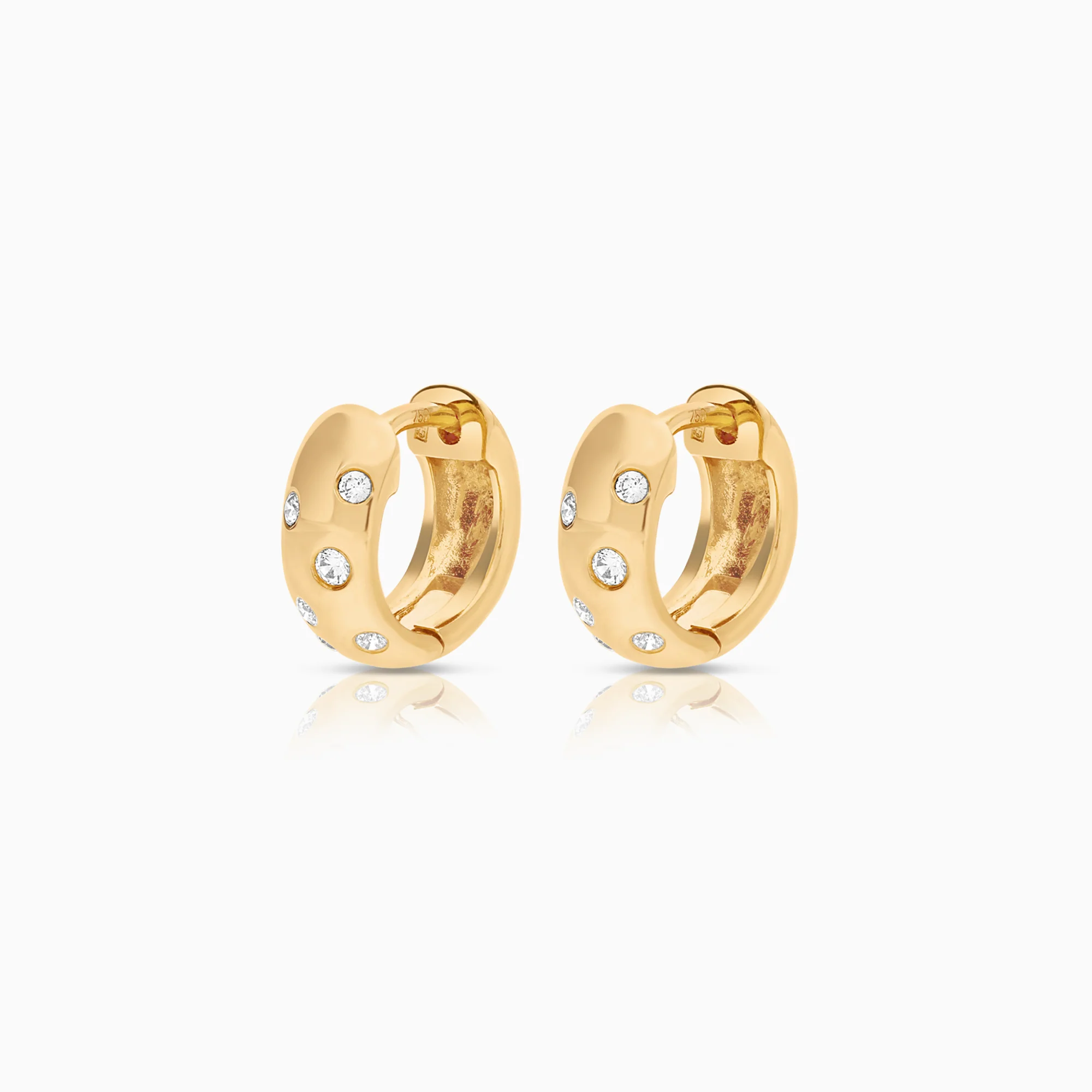 Hoop earrings cubic zirconia 4.31g 18K gold
