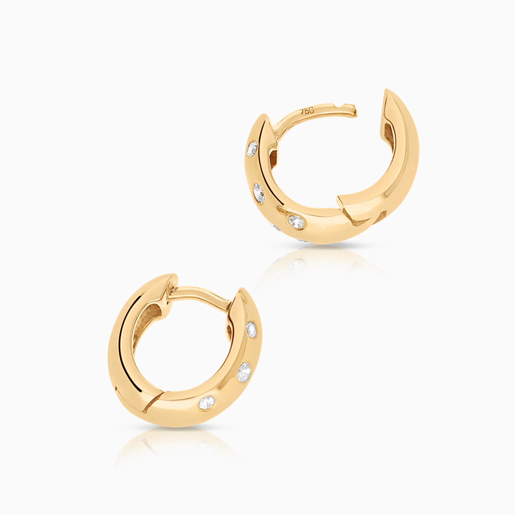 Hoop earrings cubic zirconia 4.31g 18K gold - Image 2