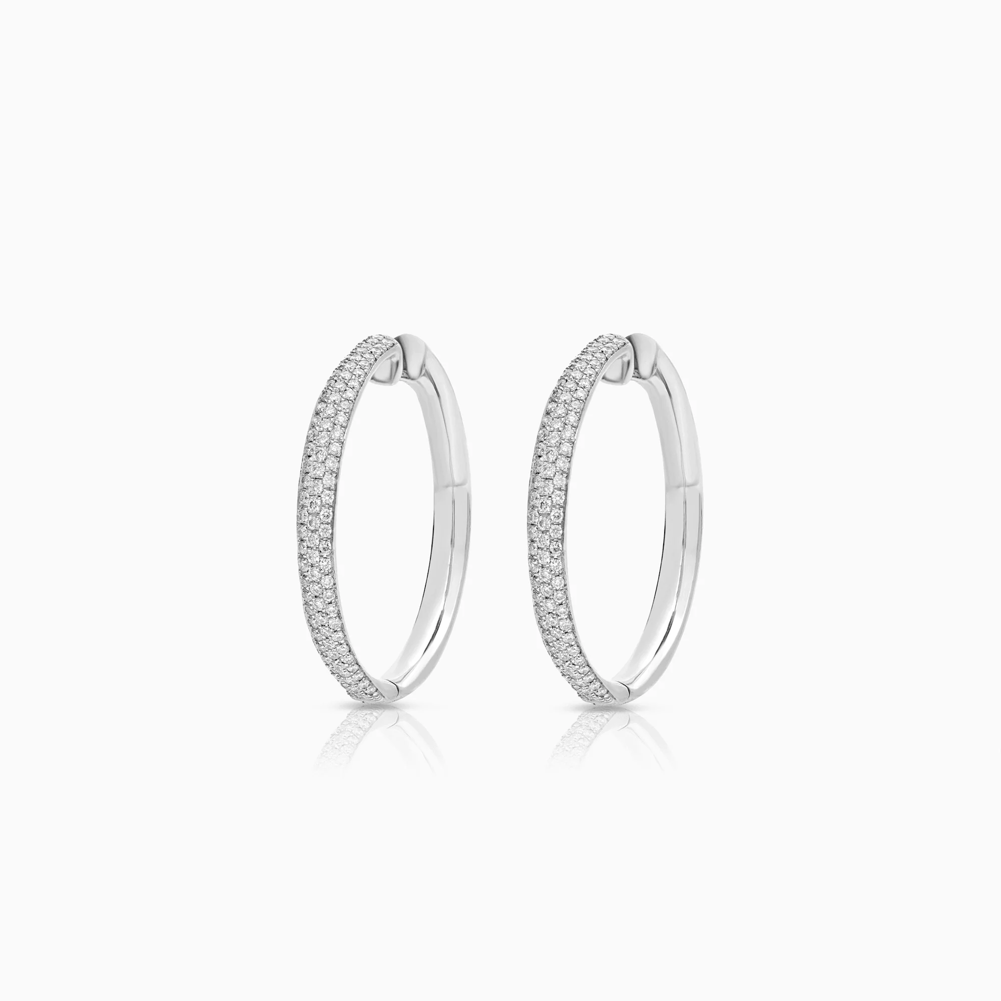 Diamond hoops 0.92ct 18K white gold