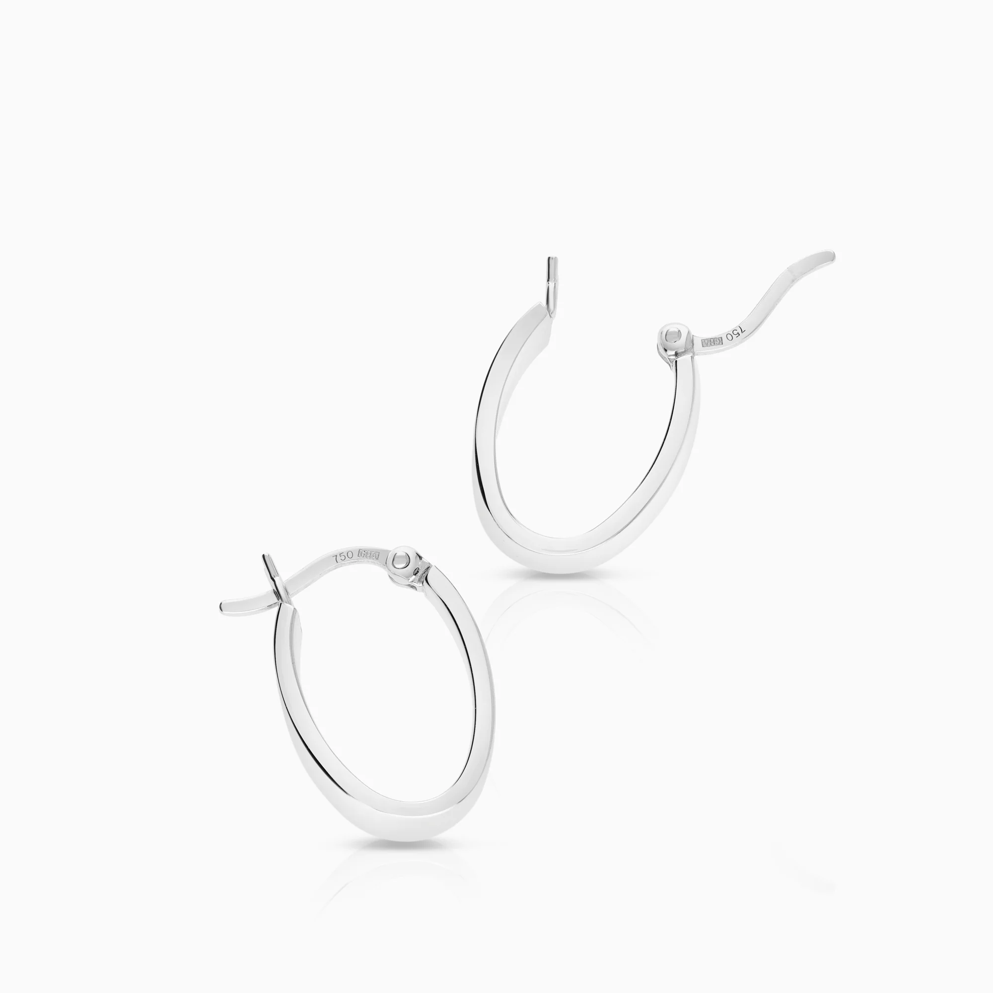 Hoop earrings 1.72g 18K white gold - Image 2