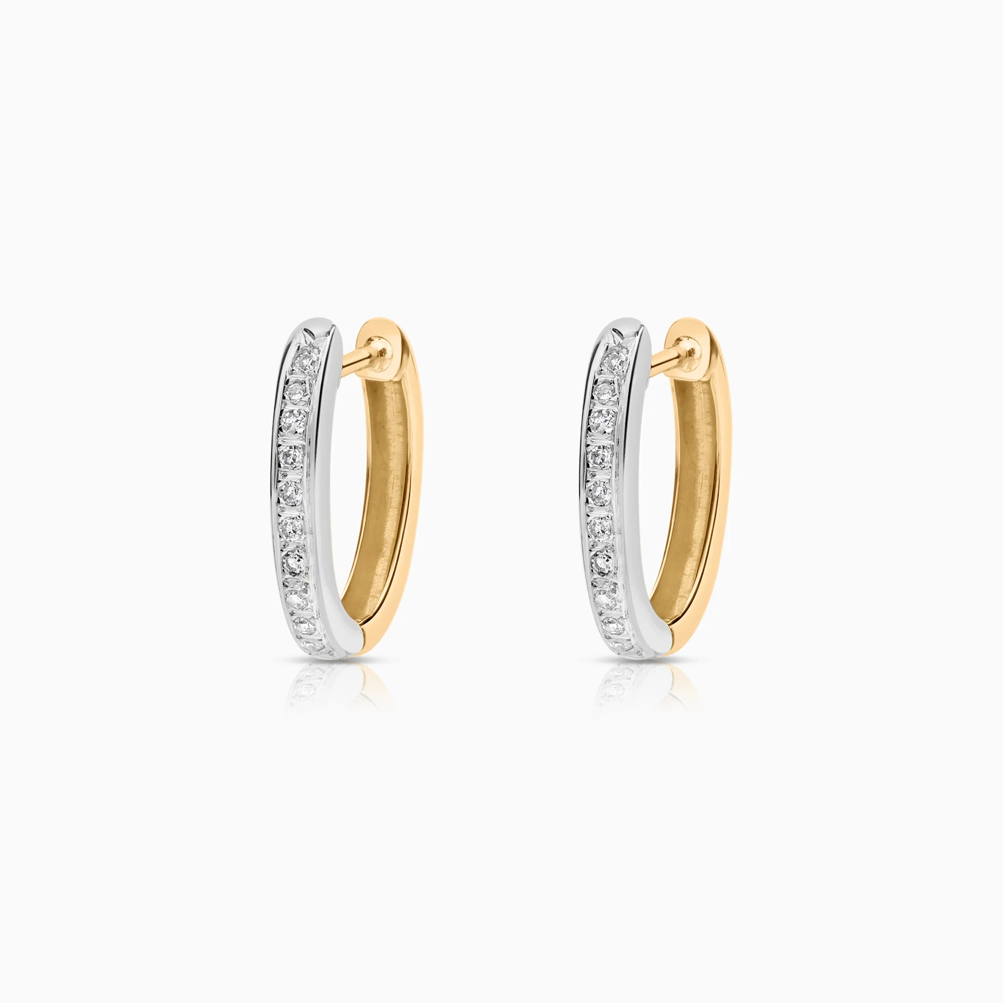 Hoop earrings diamonds 0.20ct 18K gold