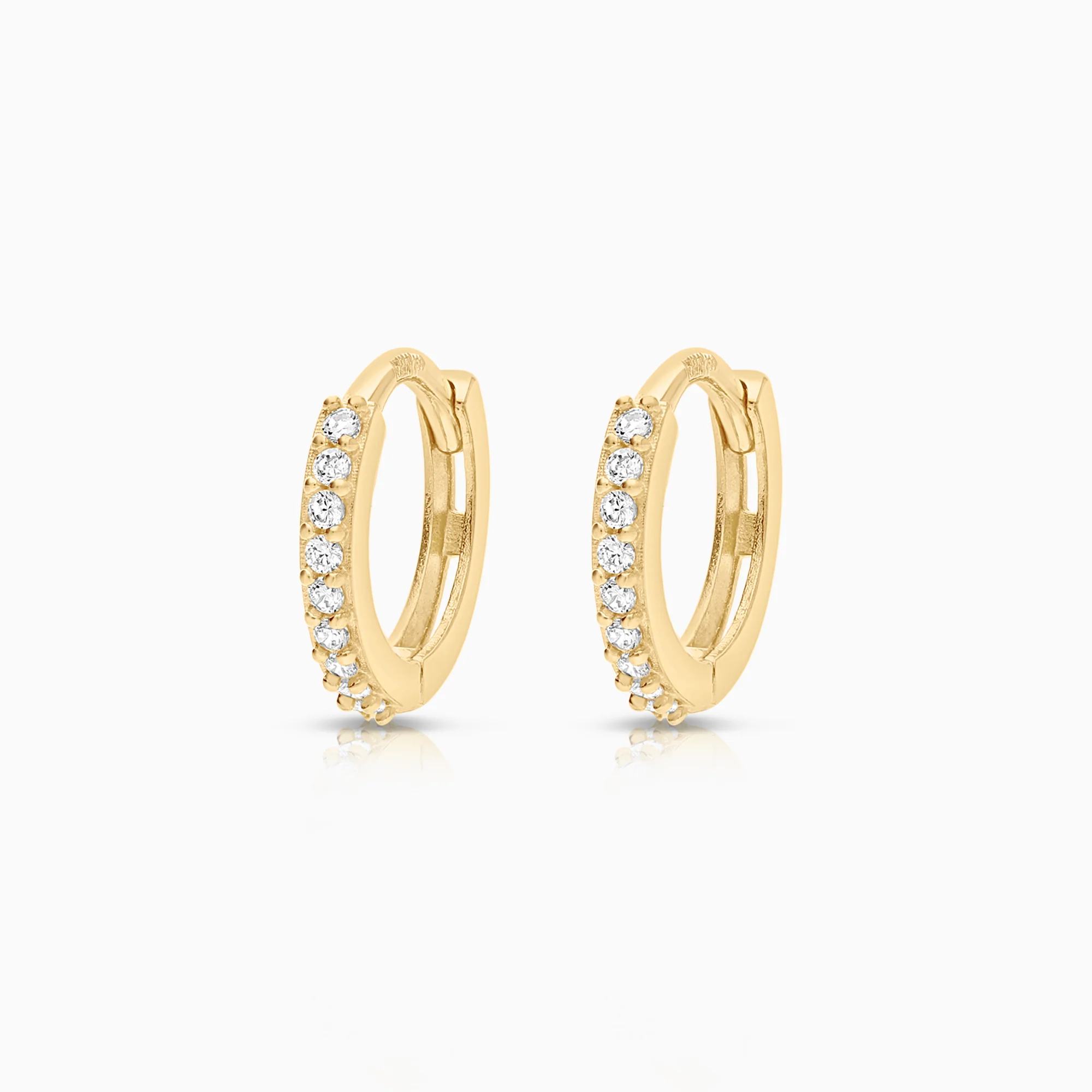 Hoop earrings cubic zirconia 0.88g 18K gold