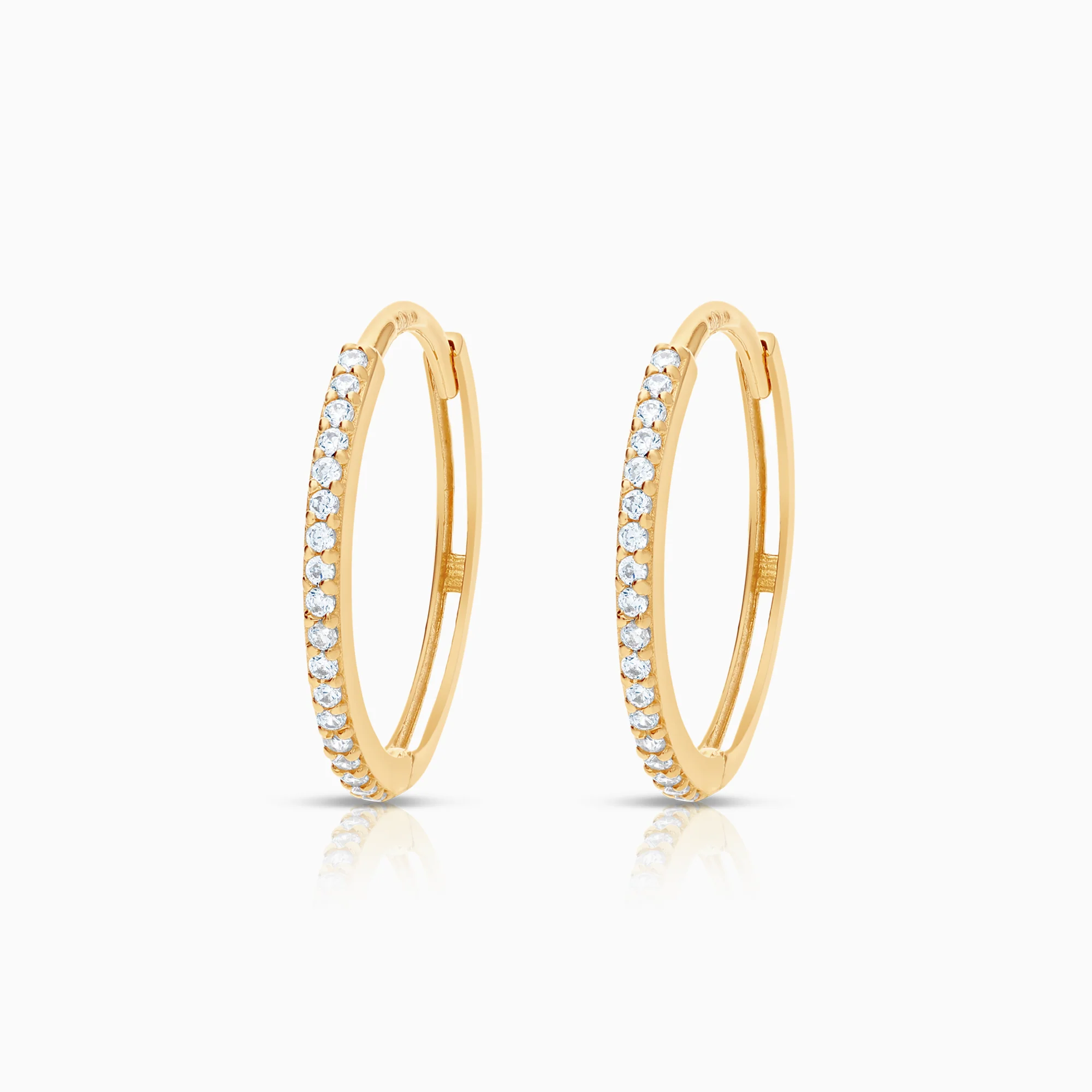 Hoop earrings cubic zirconia 1.54g 18K gold