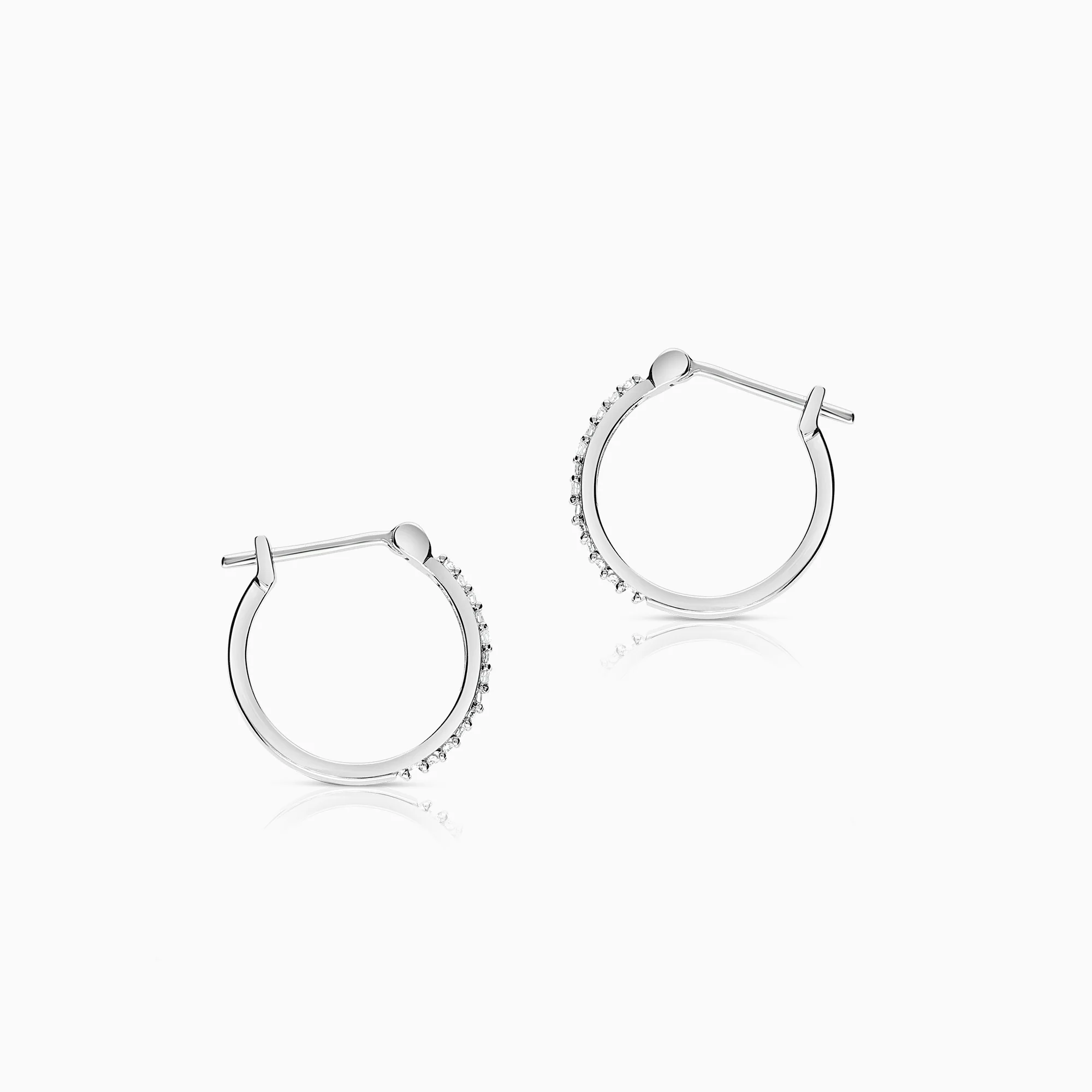 Diamond hoops 0.13ct 18K white gold - Image 2