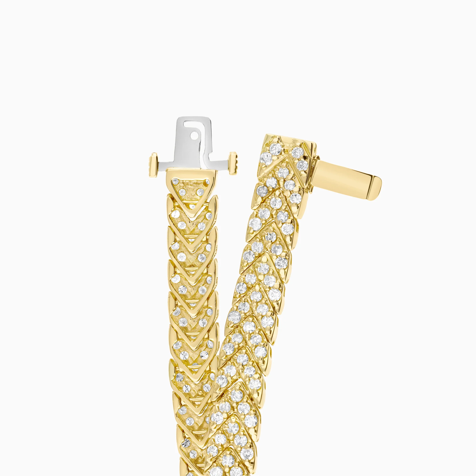 Diamond bracelet 3.80ct 14K gold - Image 3