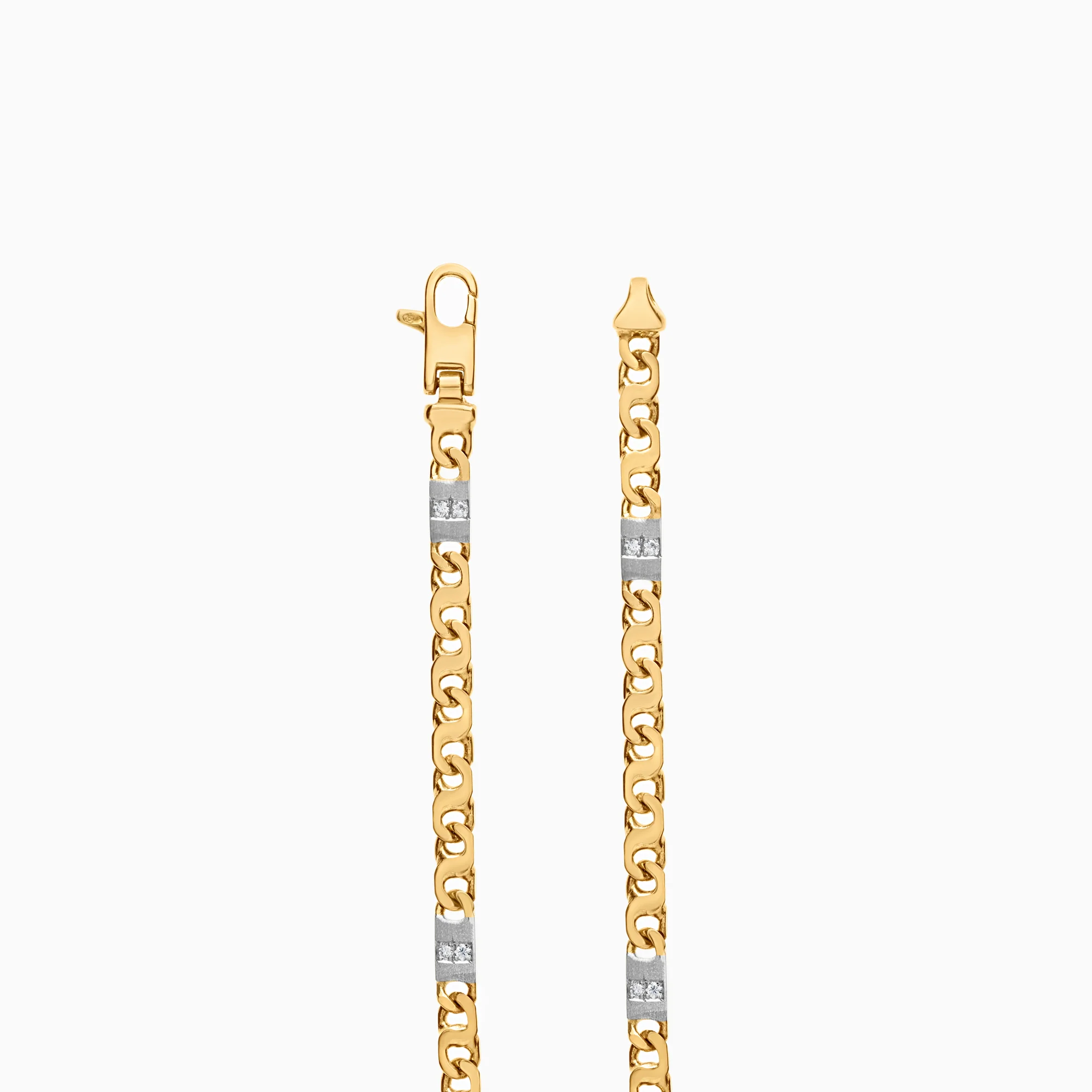 Diamond bracelet fantasy 0.10ct 18K white/yellow gold - Image 2