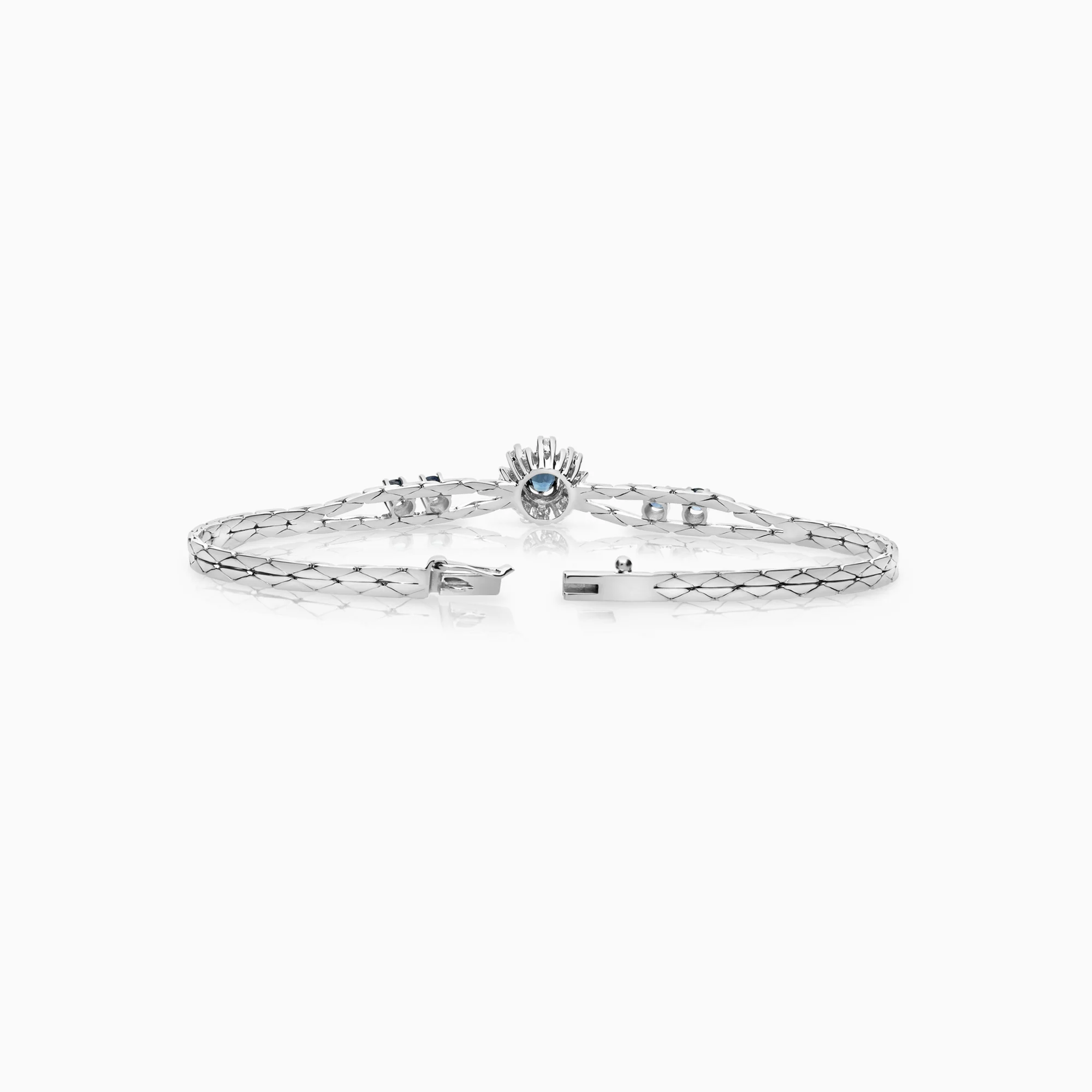 Diamond bracelet with blue sapphires 0.16ct 18K white gold - Image 2