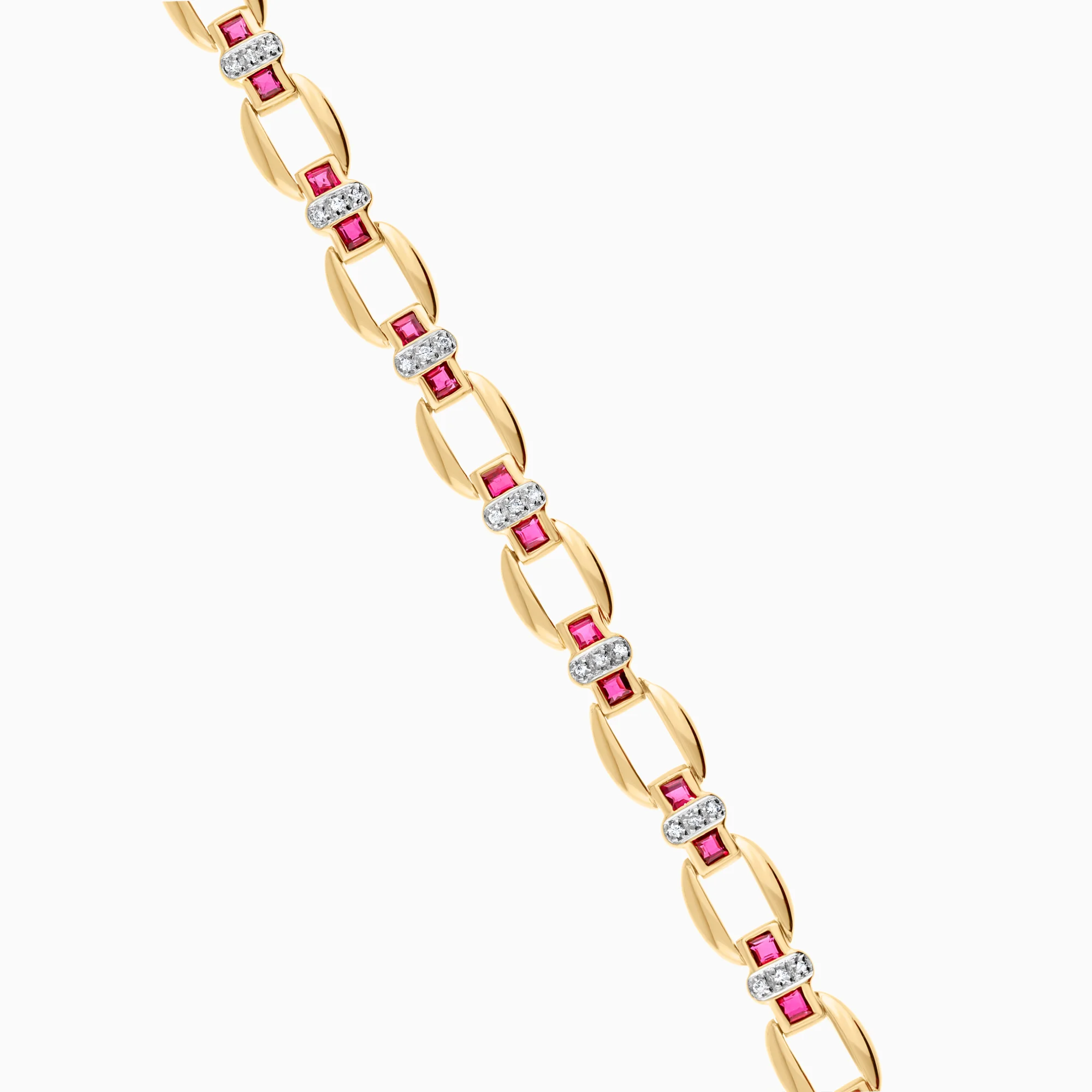 Diamond bracelet with rubies 0.22ct 18K gold