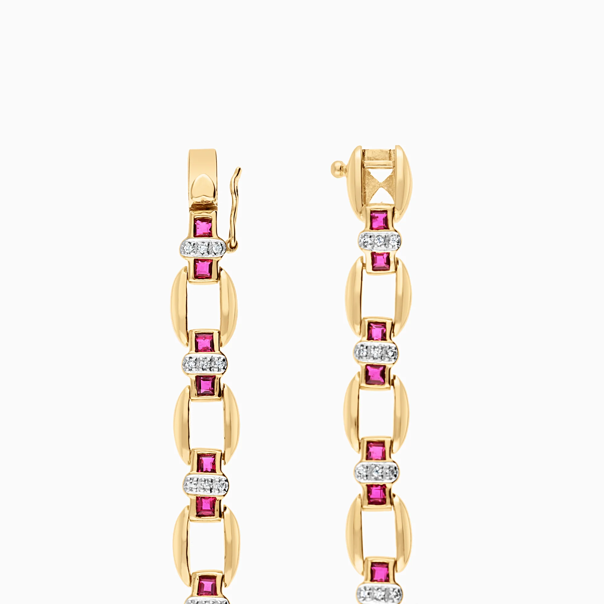Diamond bracelet with rubies 0.22ct 18K gold - Image 3