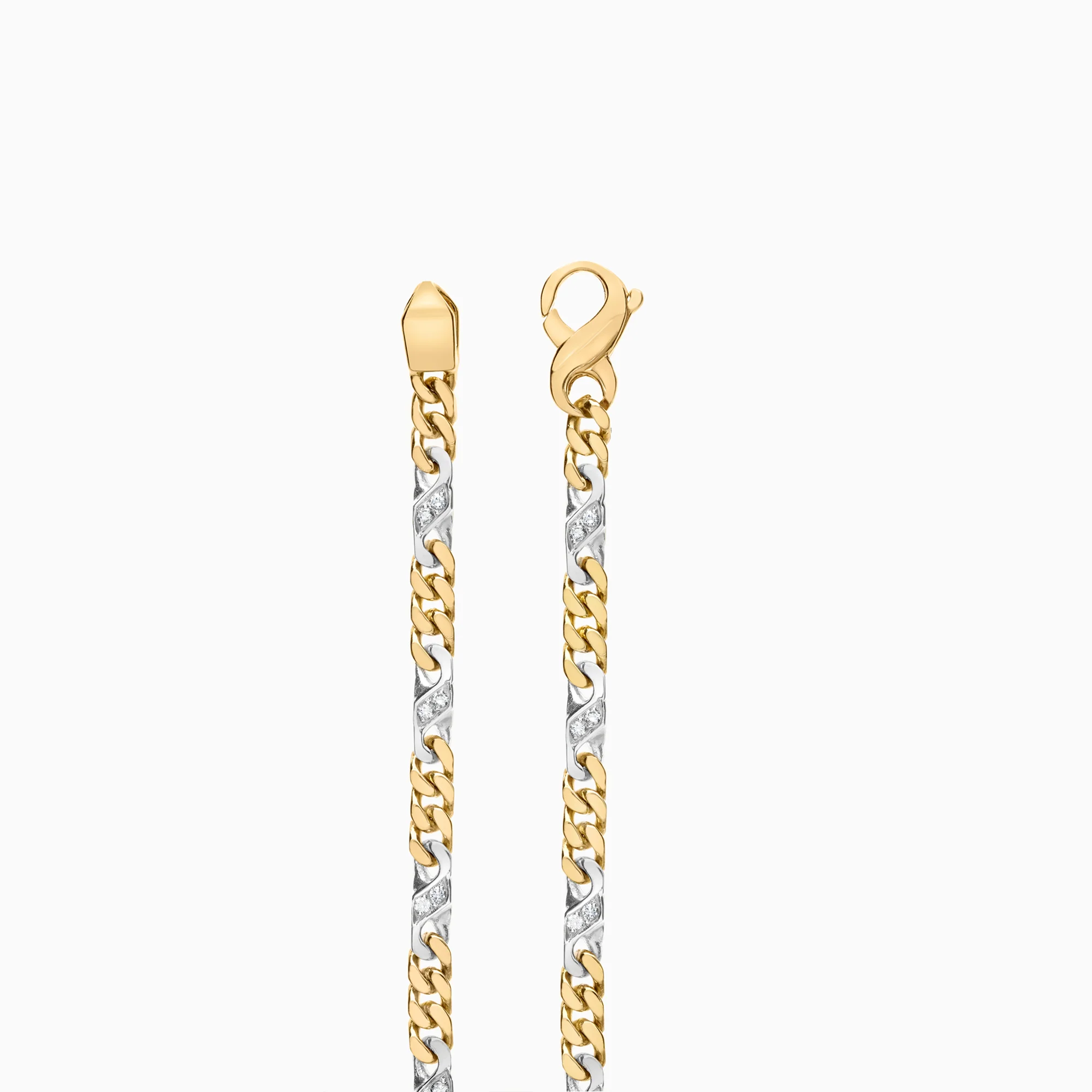 Diamond curb bracelet 0.20ct 18K yellow/white gold - Image 2