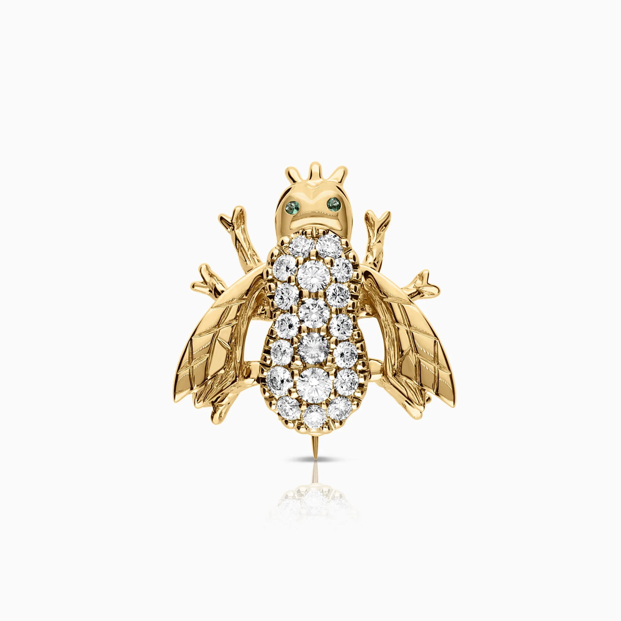 Diamond brooch fly 0.55ct 18K gold