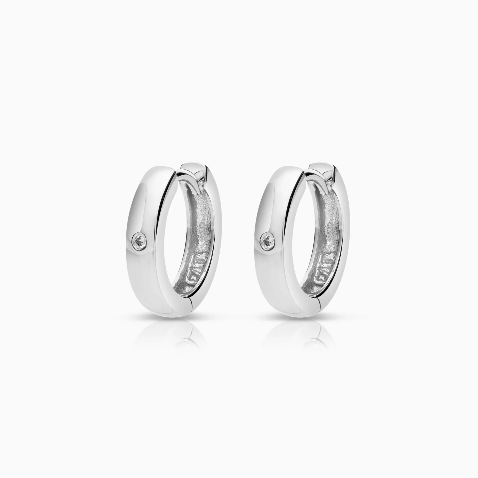 Diamond hoops 0.02ct 18K white gold