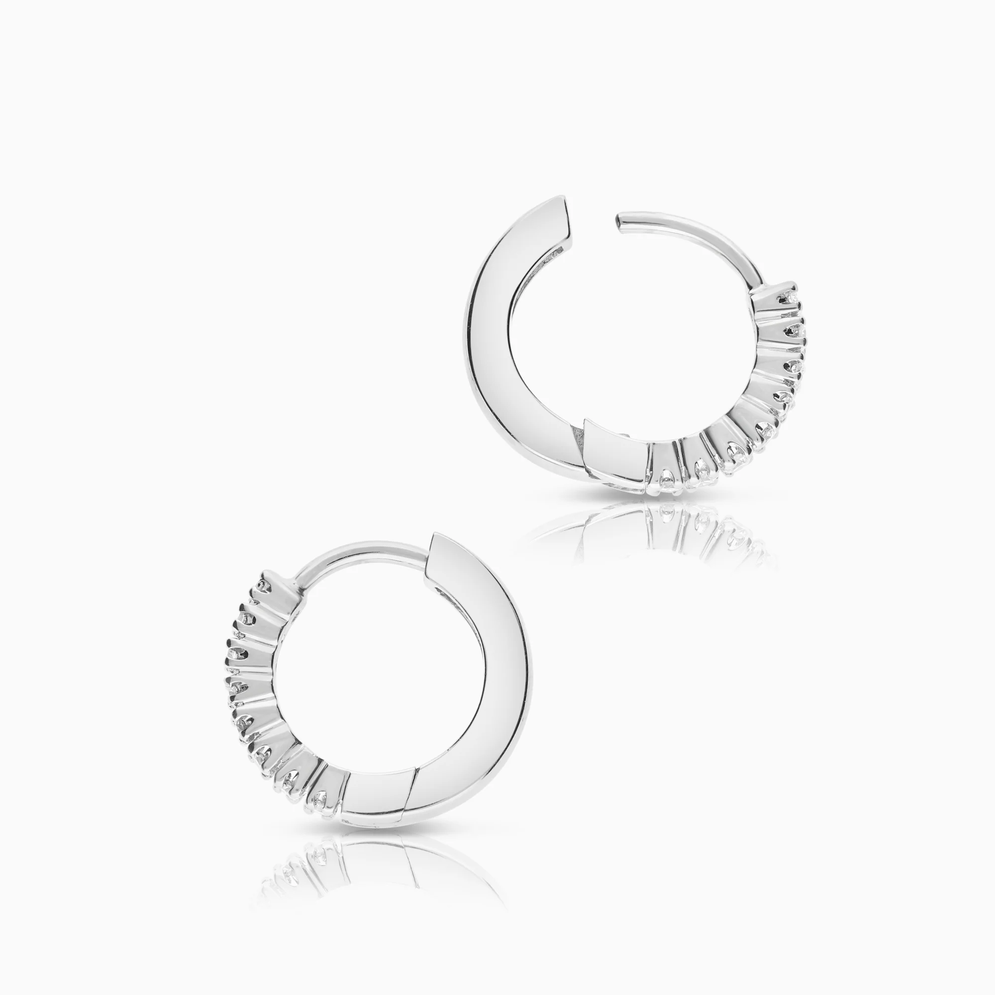 Diamond Hoops 0.20ct 18K white gold - Image 2