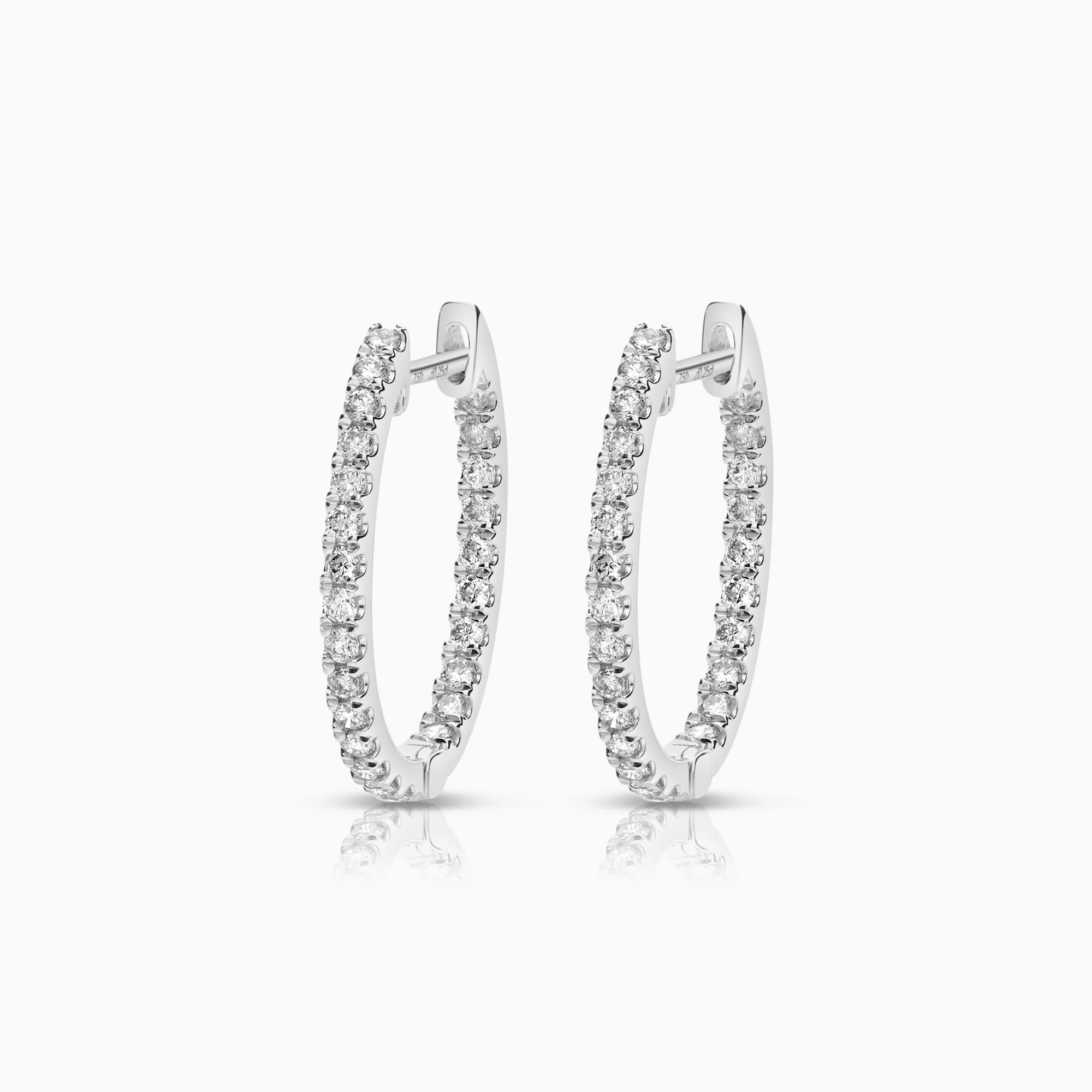 Diamond hoops 0.50ct 18K white gold