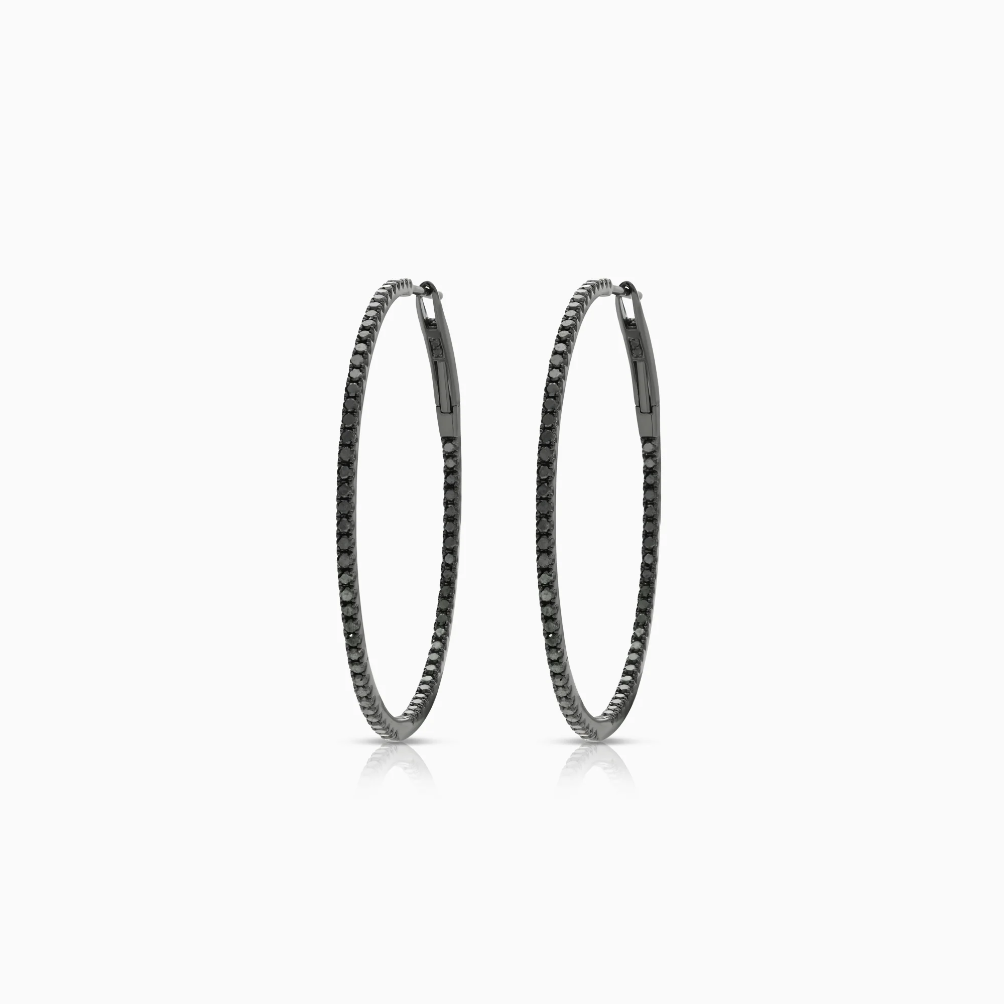 Diamond Hoops 0.66ct 18K black rhodium-plated gold