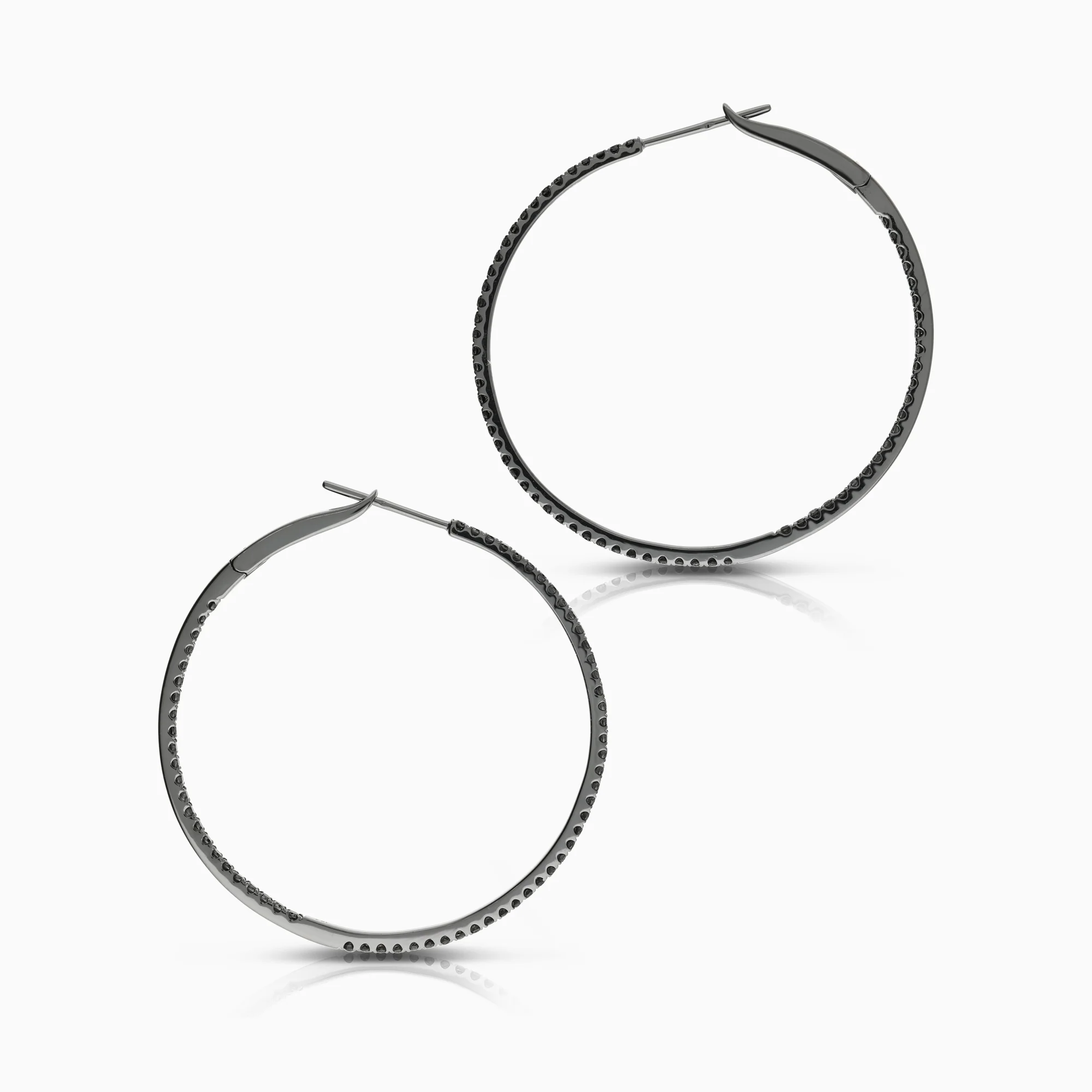 Diamond Hoops 0.66ct 18K black rhodium-plated gold - Image 2