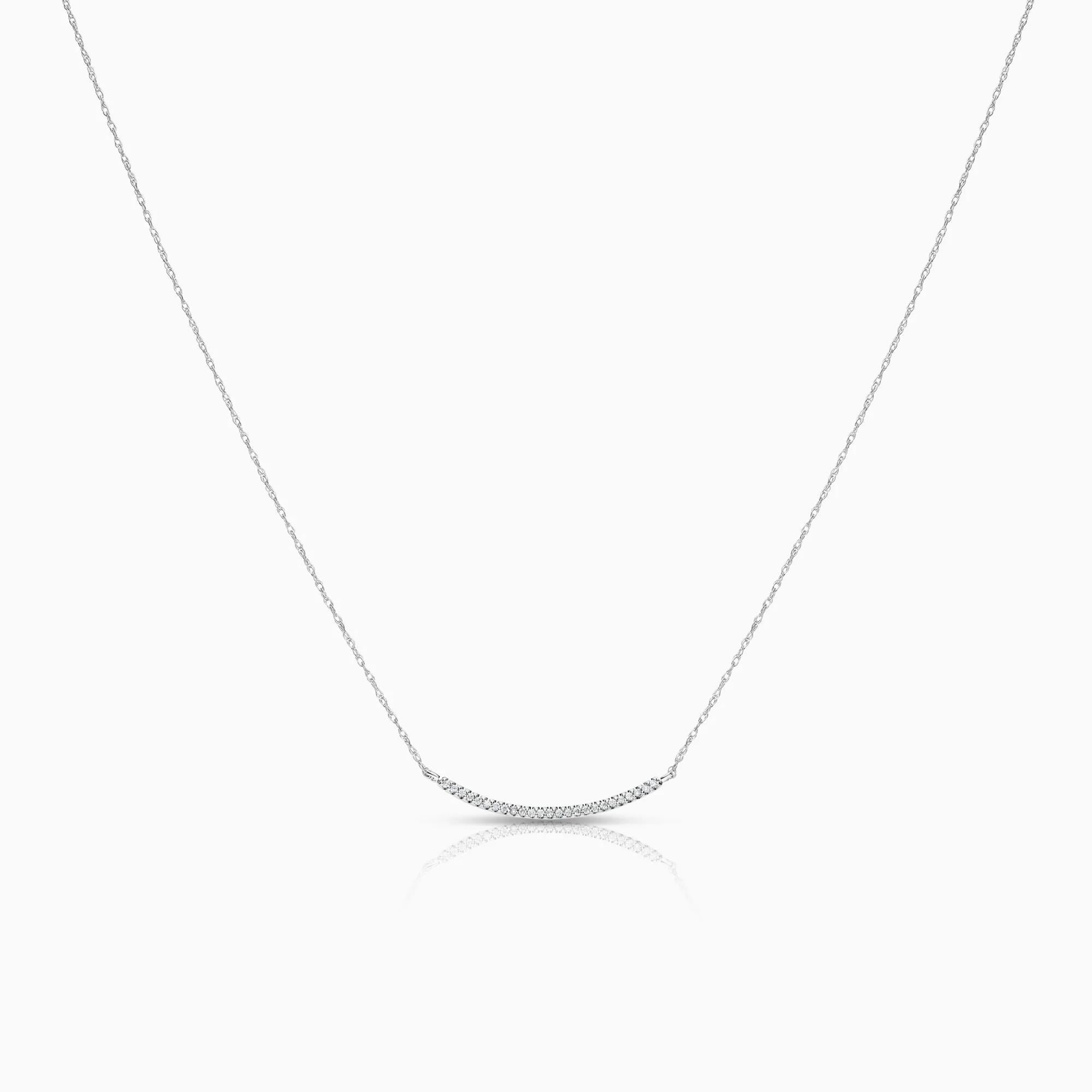 Necklace with diamond pendant 0.07ct 18K white gold