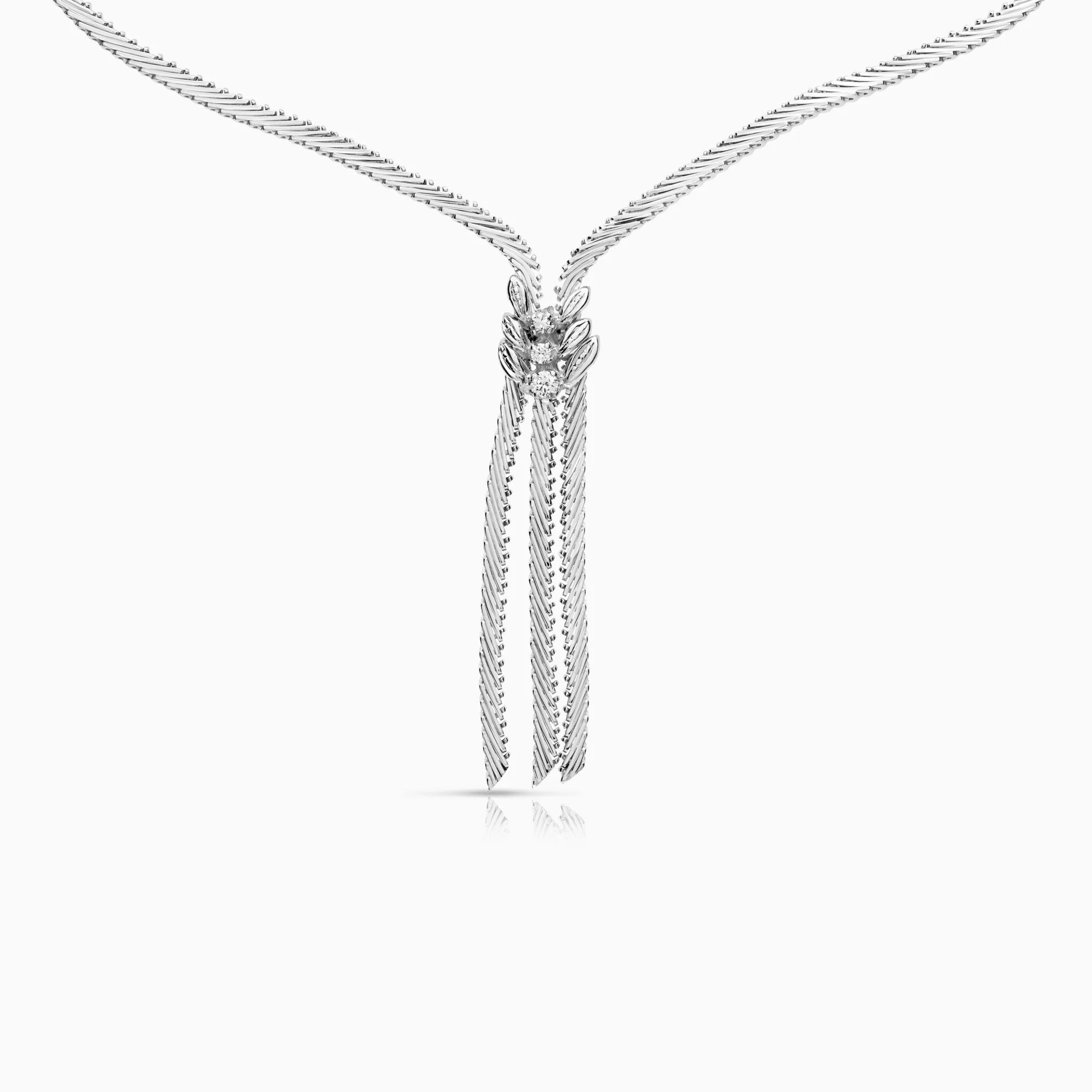Diamond necklace 0.15ct 18K white gold
