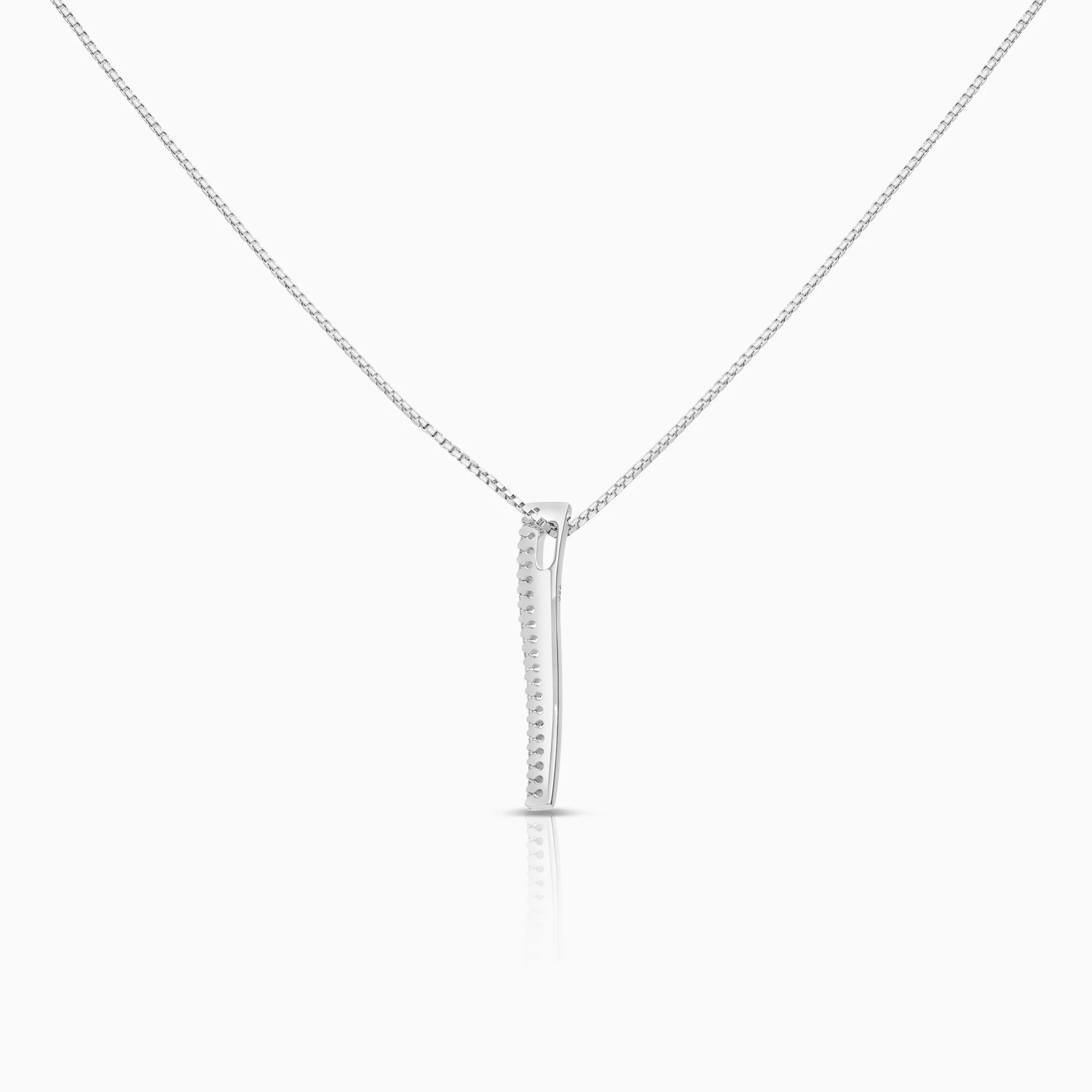 Diamond necklace 0.21ct 18K white gold - Image 2