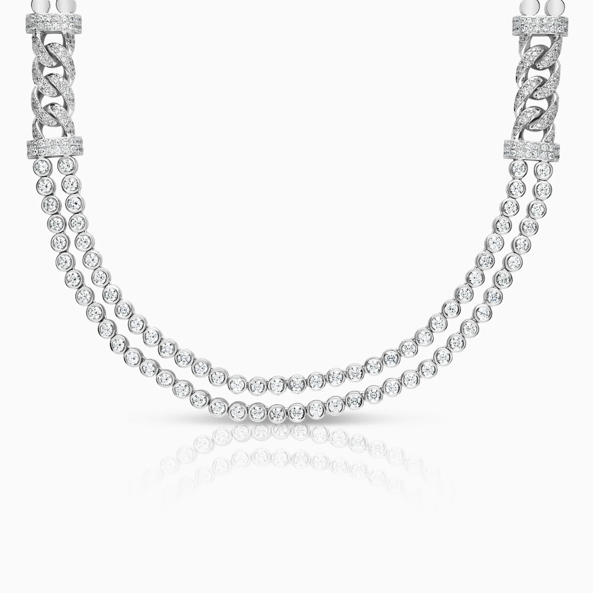 Diamond necklace 12.71ct 18K white gold