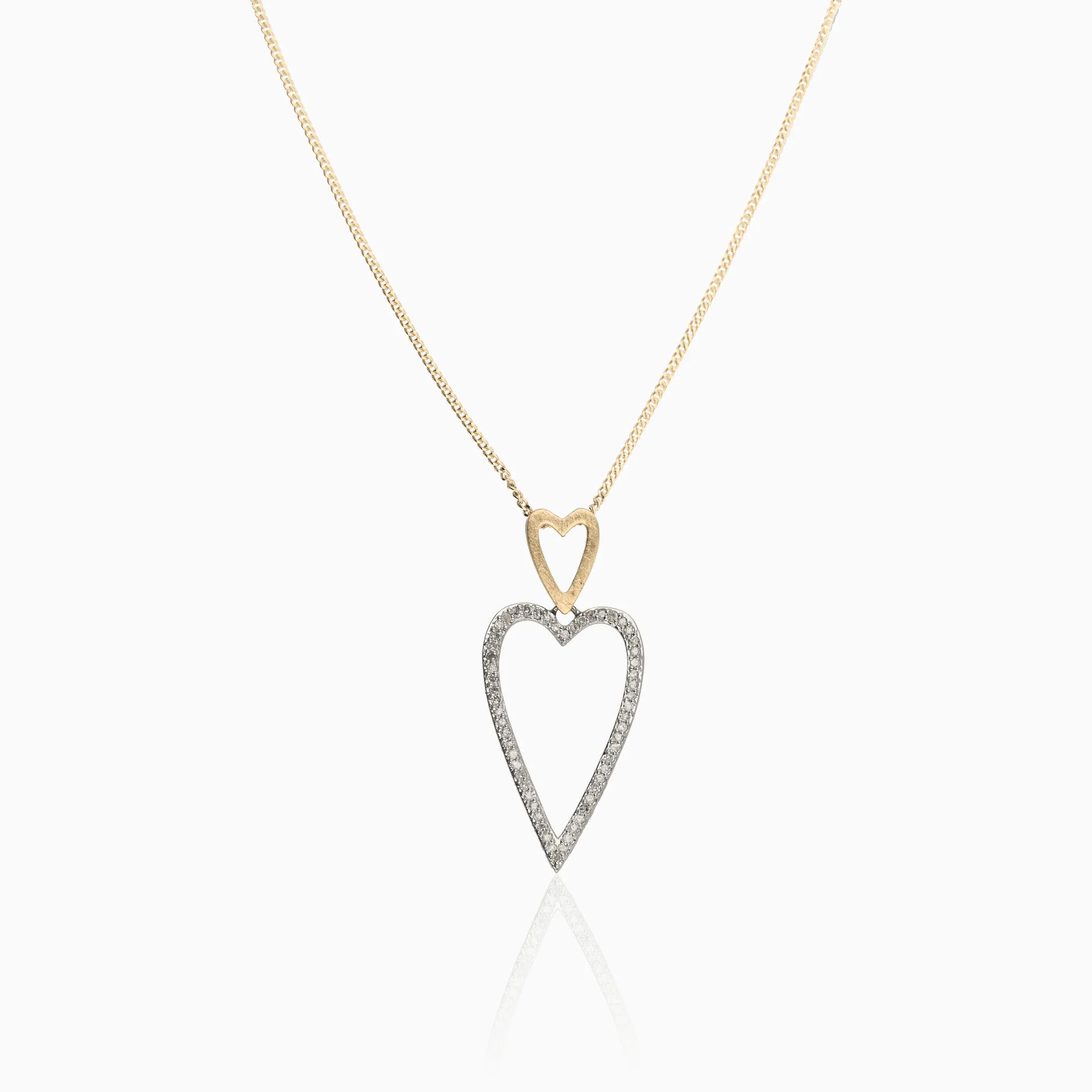 Diamond necklace with heart pendant 0.30ct 18K