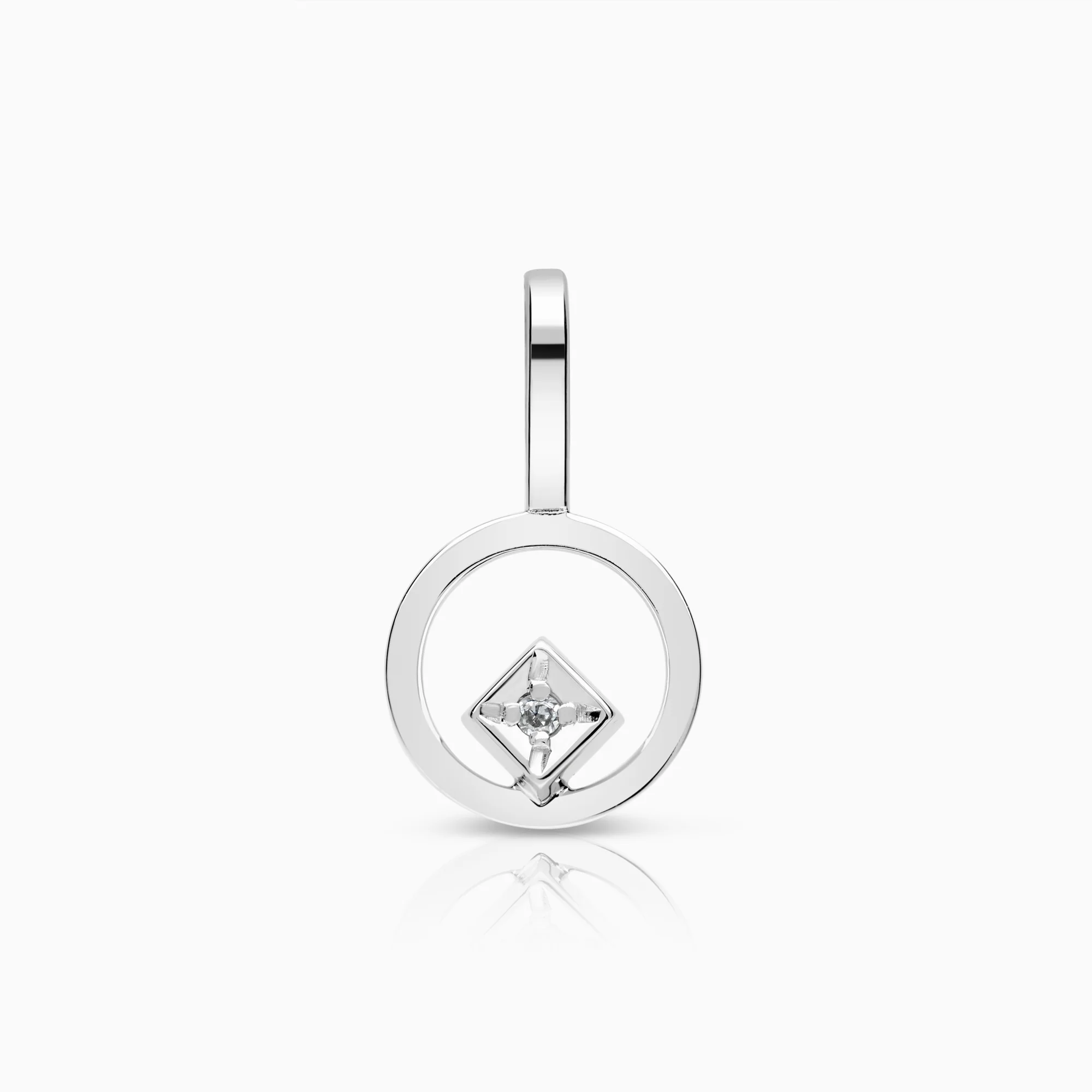 Diamond pendant 0.01ct 18K white gold