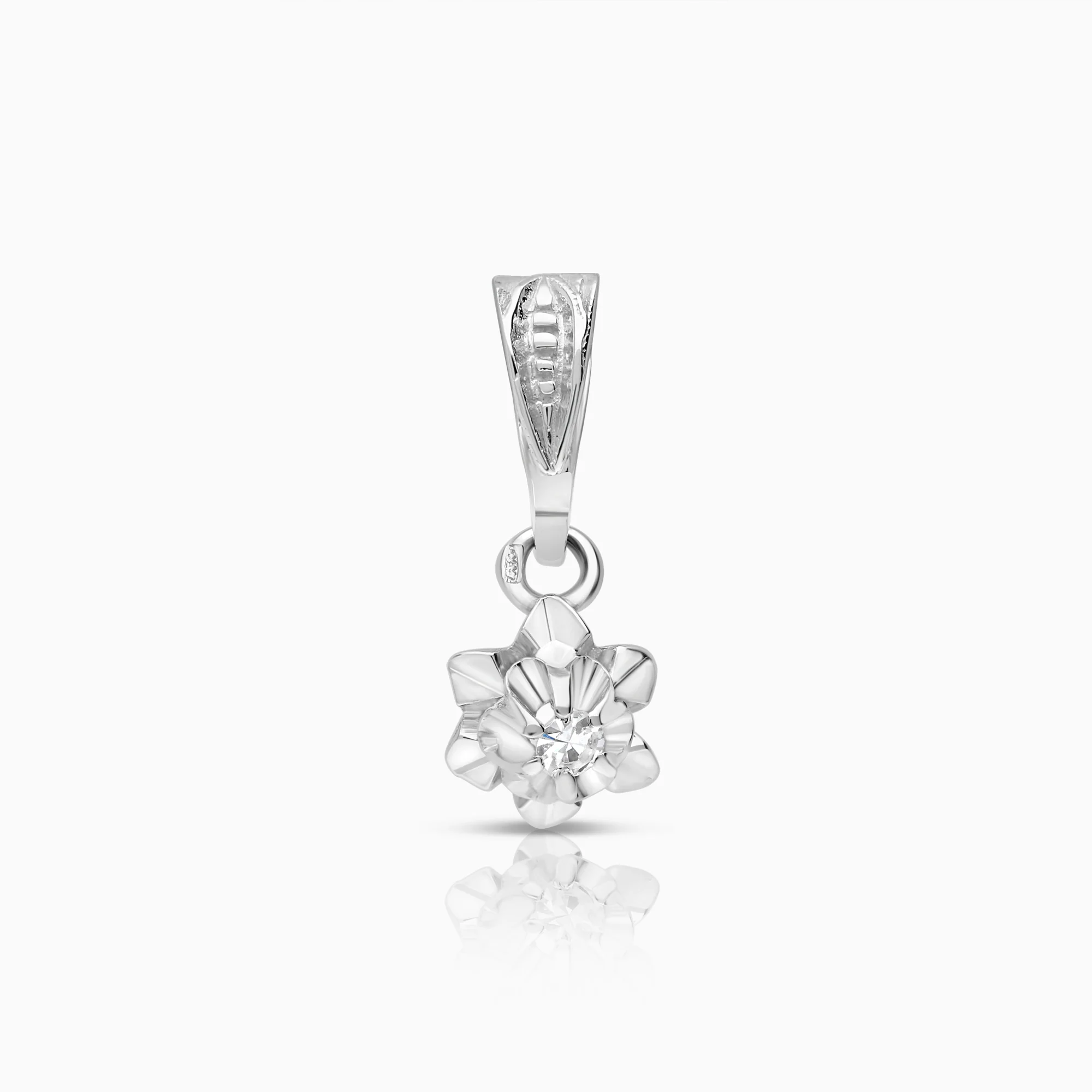 Diamond pendant 0.03ct 18K white gold