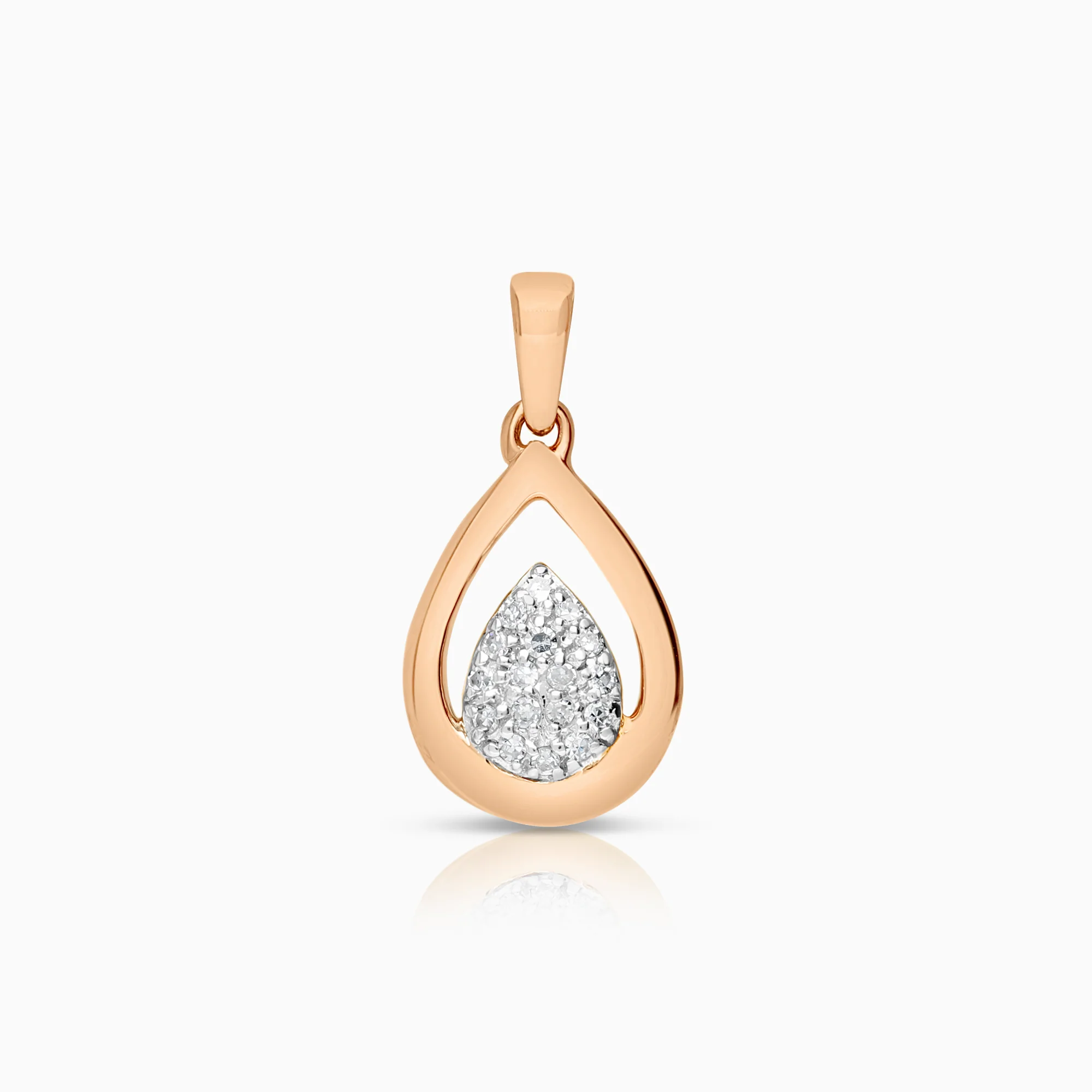 Diamond pendant 0.05ct 18K rose gold