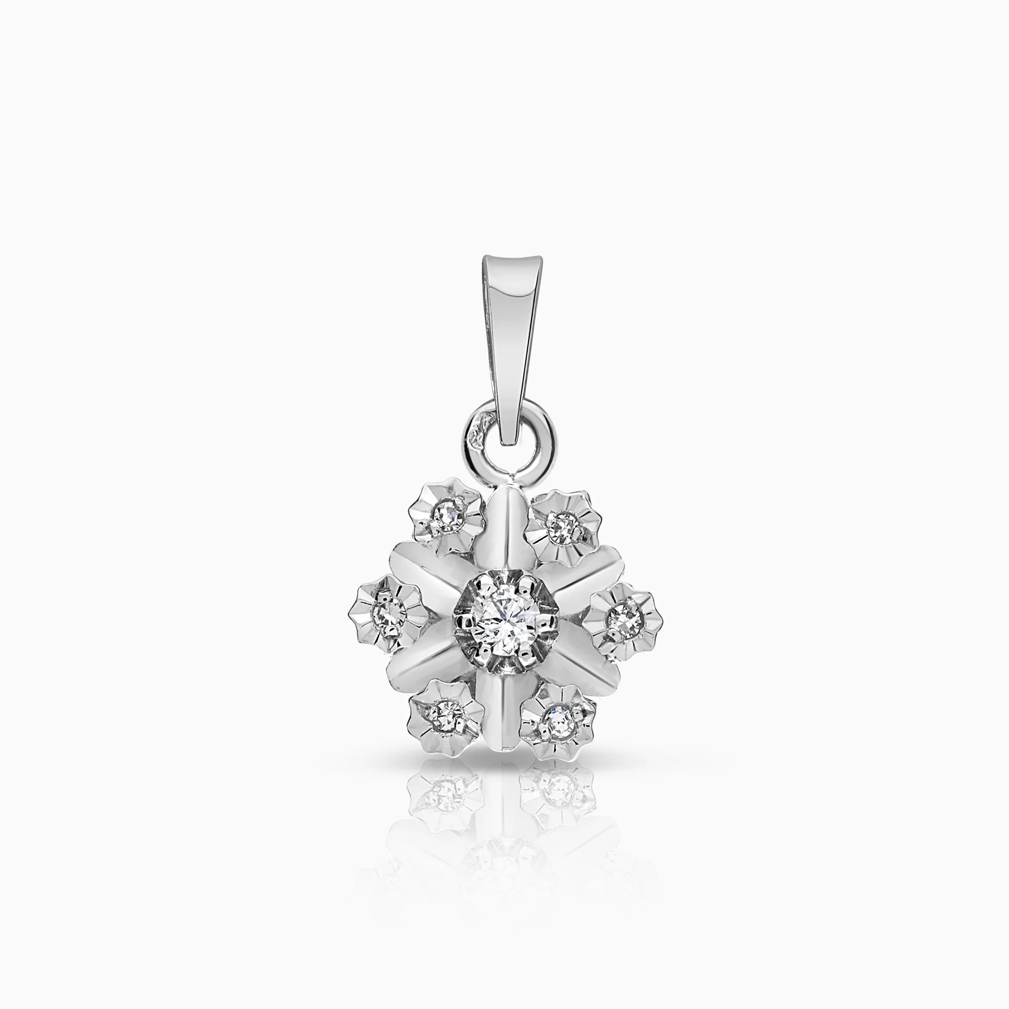 Diamond pendant 0.07ct 18K white gold