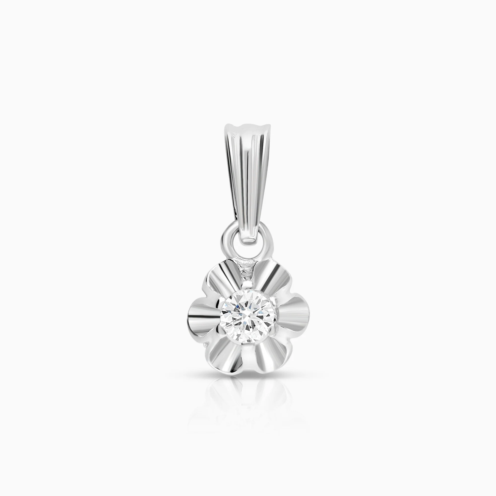 Diamond pendant 0.08ct 18K white gold