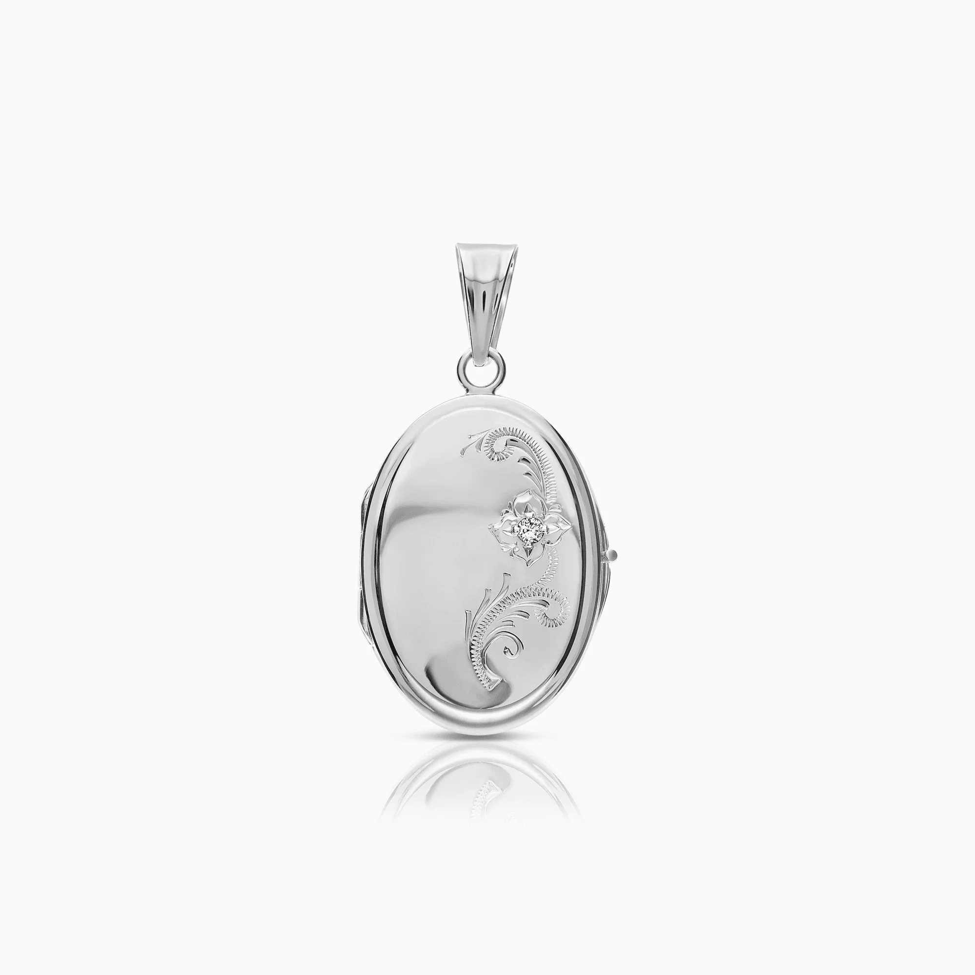 Diamond pendant 0.02ct 18K white gold
