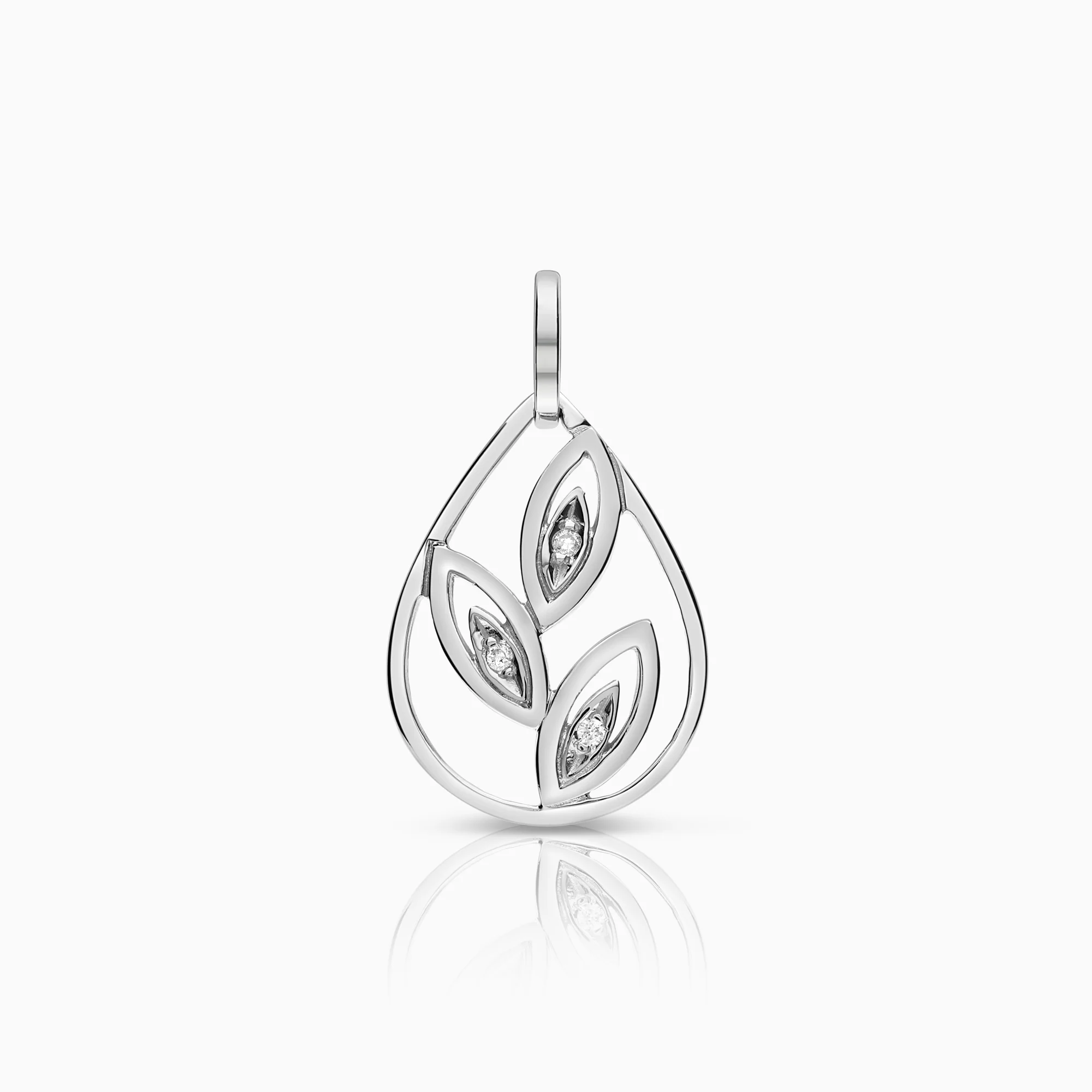 Diamond pendant 0.02ct 18K white gold