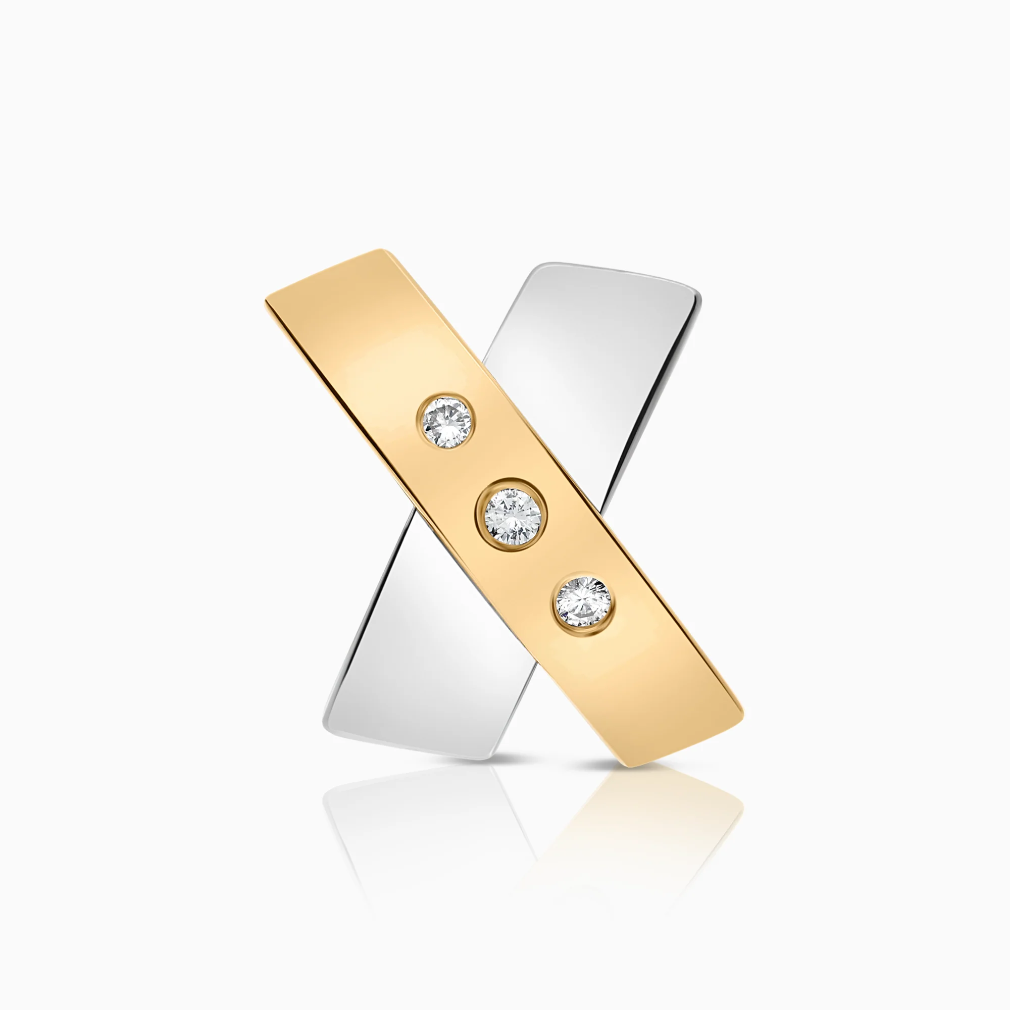 Diamond pendant 0.09ct 18K white/yellow gold
