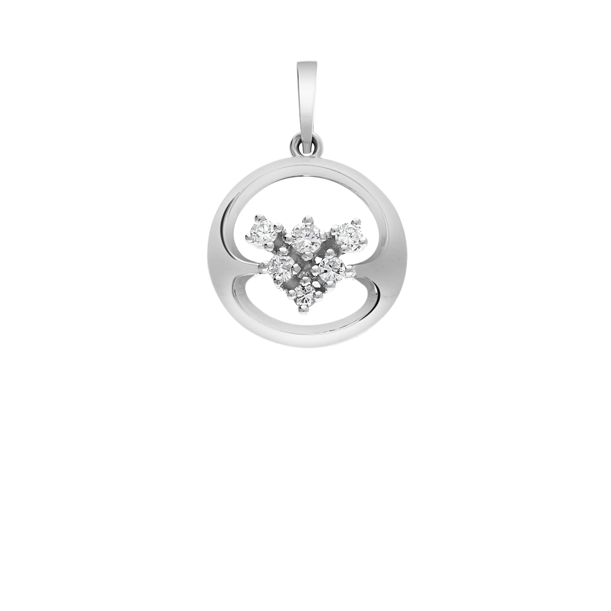 Diamond pendant 0.22ct 18K white gold - Image 2
