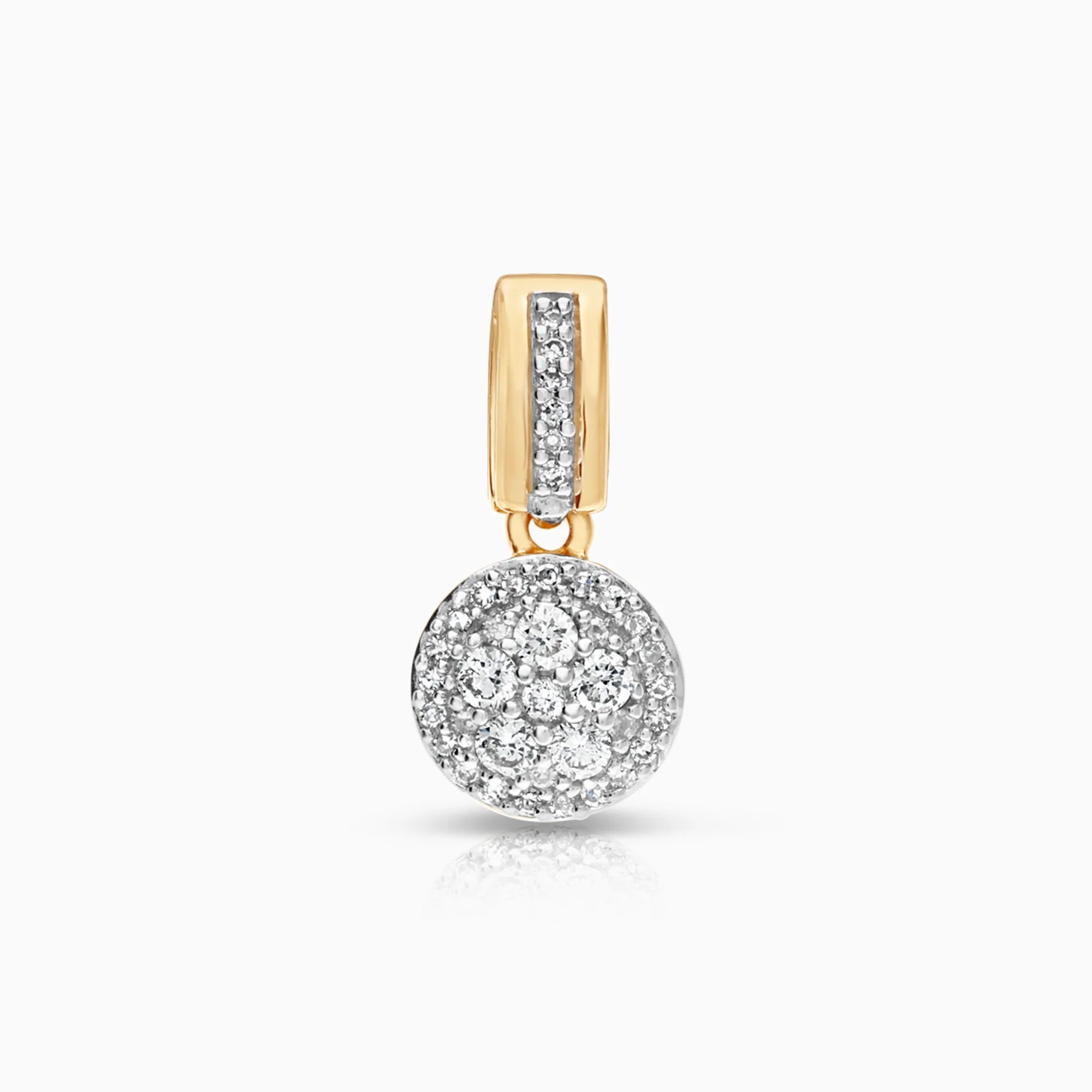 Diamond pendant Halo 0.20ct 18K gold