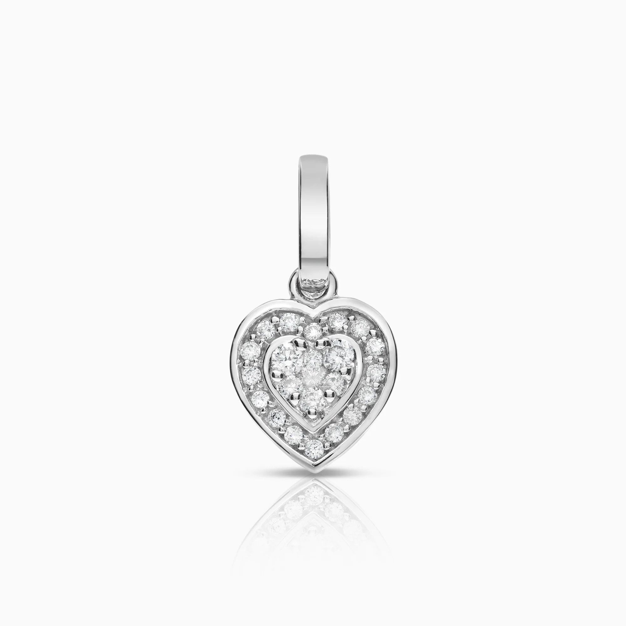 Diamond heart pendant 0.25ct 18K white gold