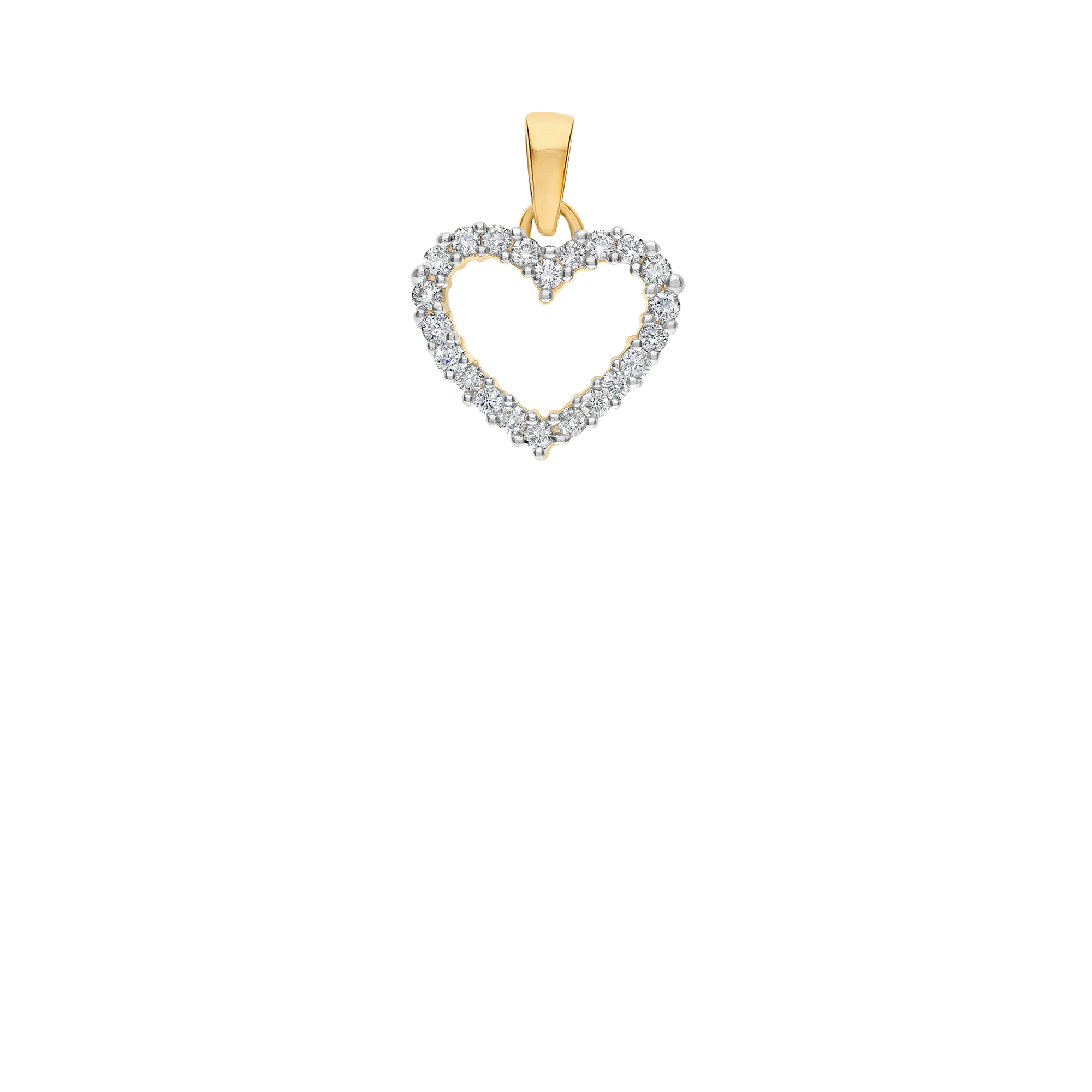 Diamond heart pendant 0.40ct 18K gold - Image 2