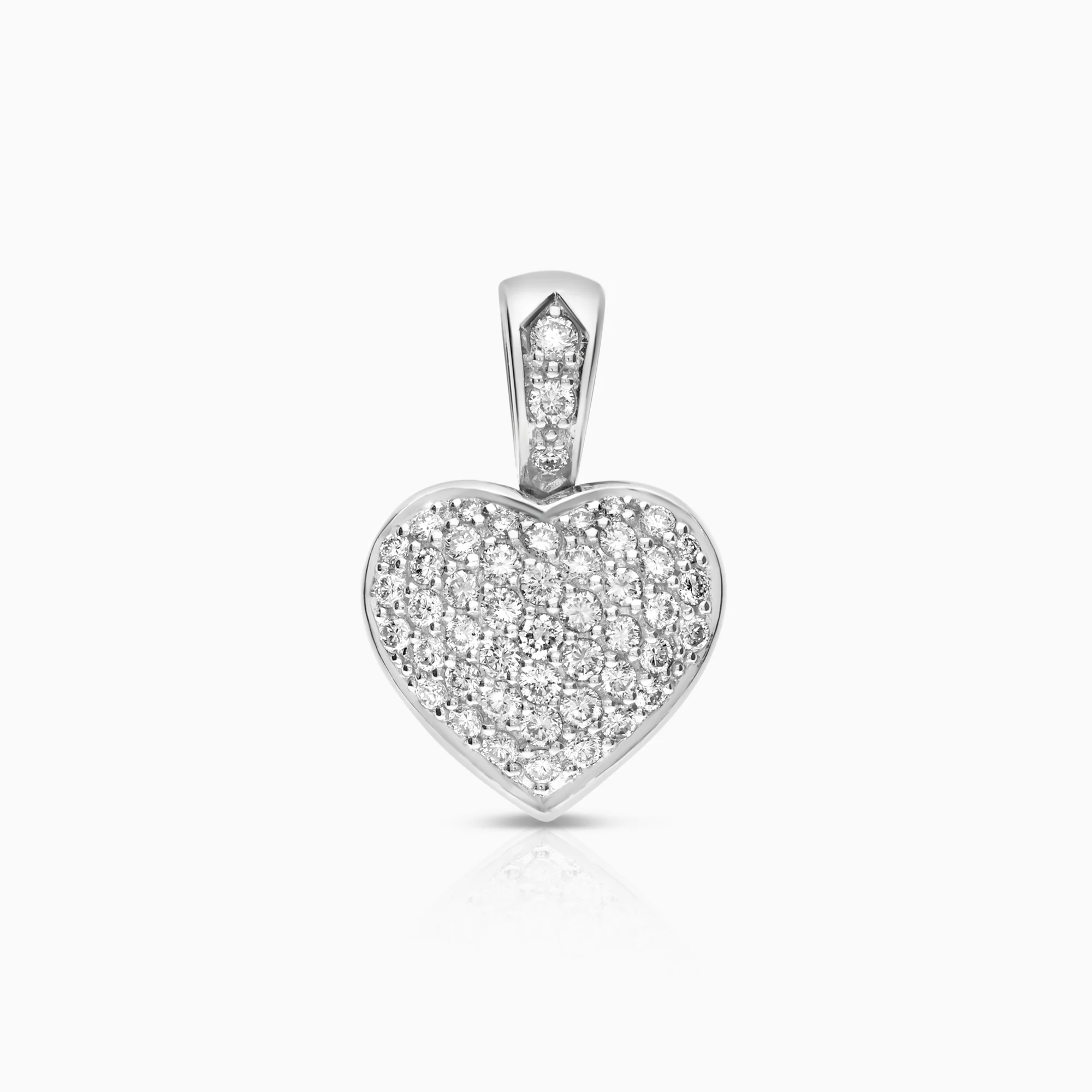 Heart diamond pendant 0.50ct 18K white gold