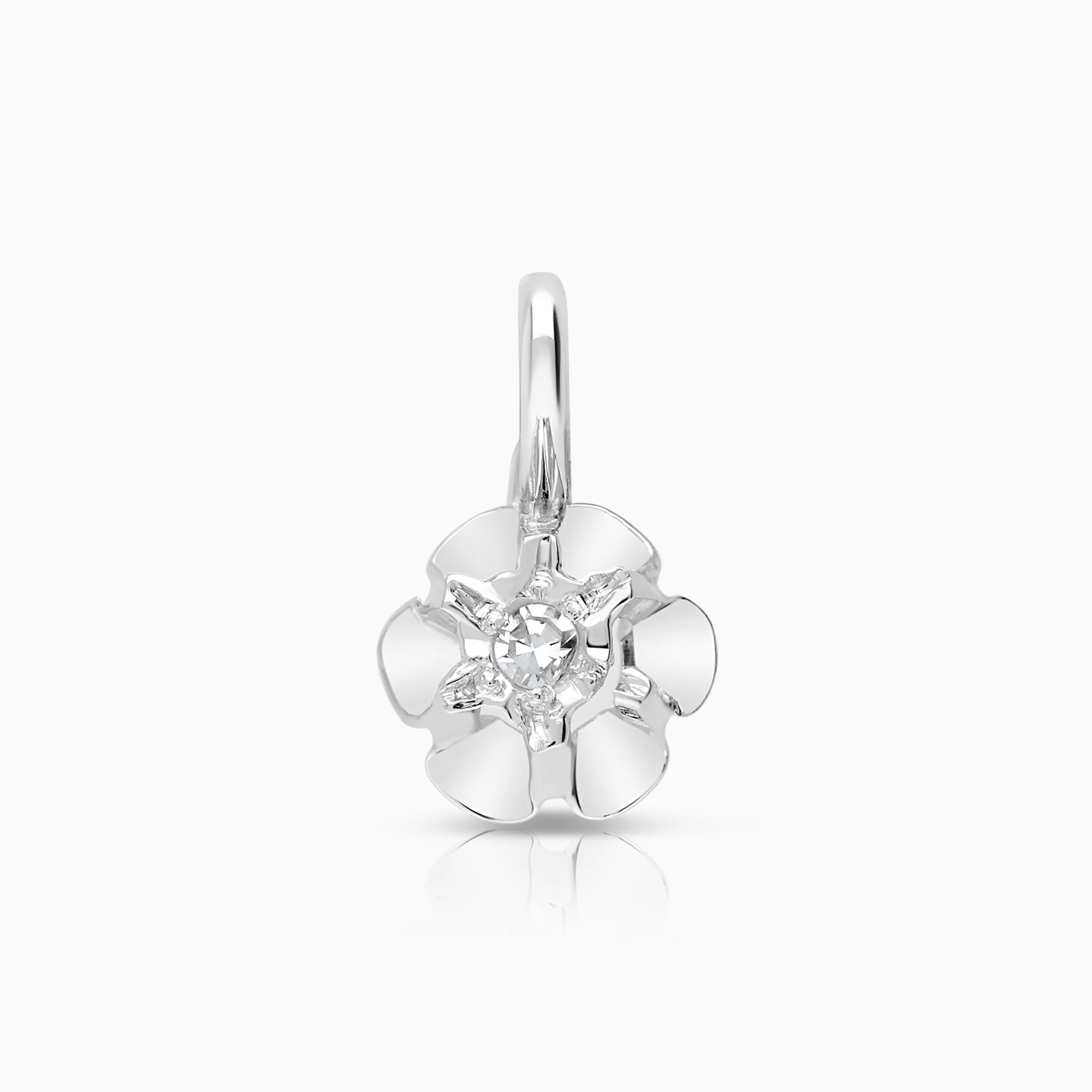 Diamond solitaire pendant 0.015ct 18K white gold