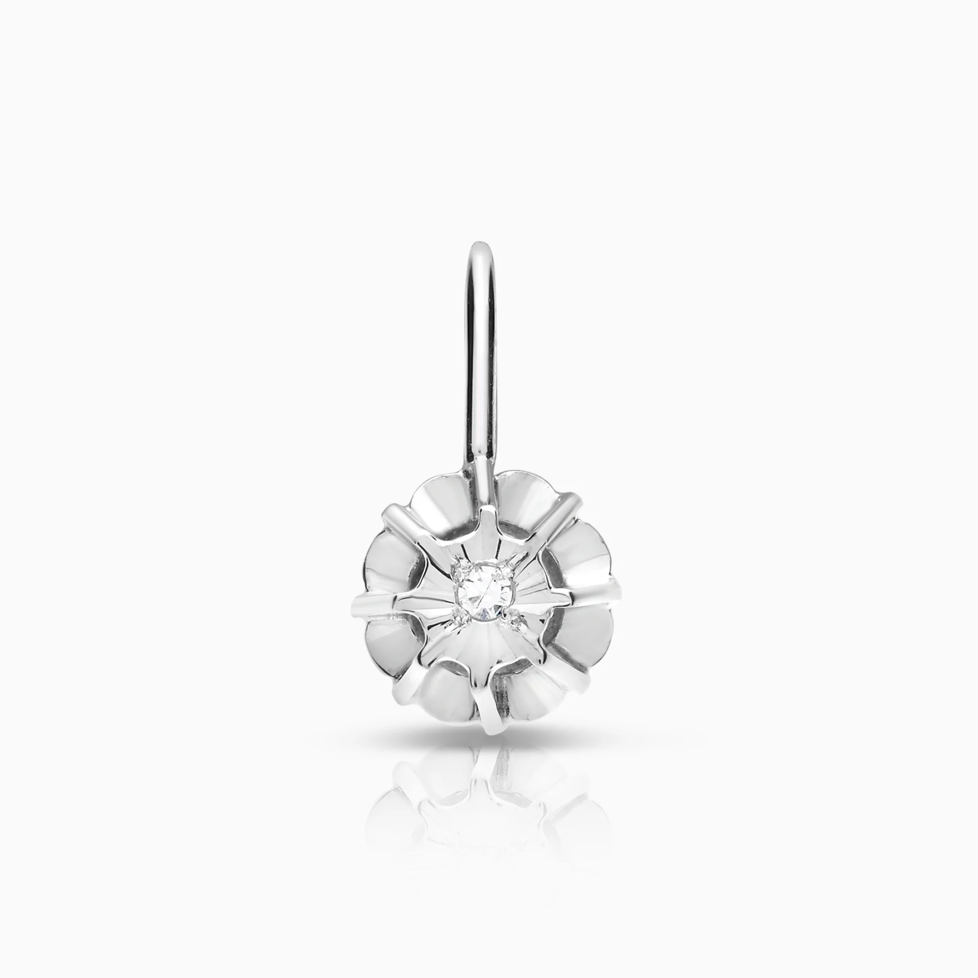 Diamond pendant solitaire 0.01ct 18K white gold