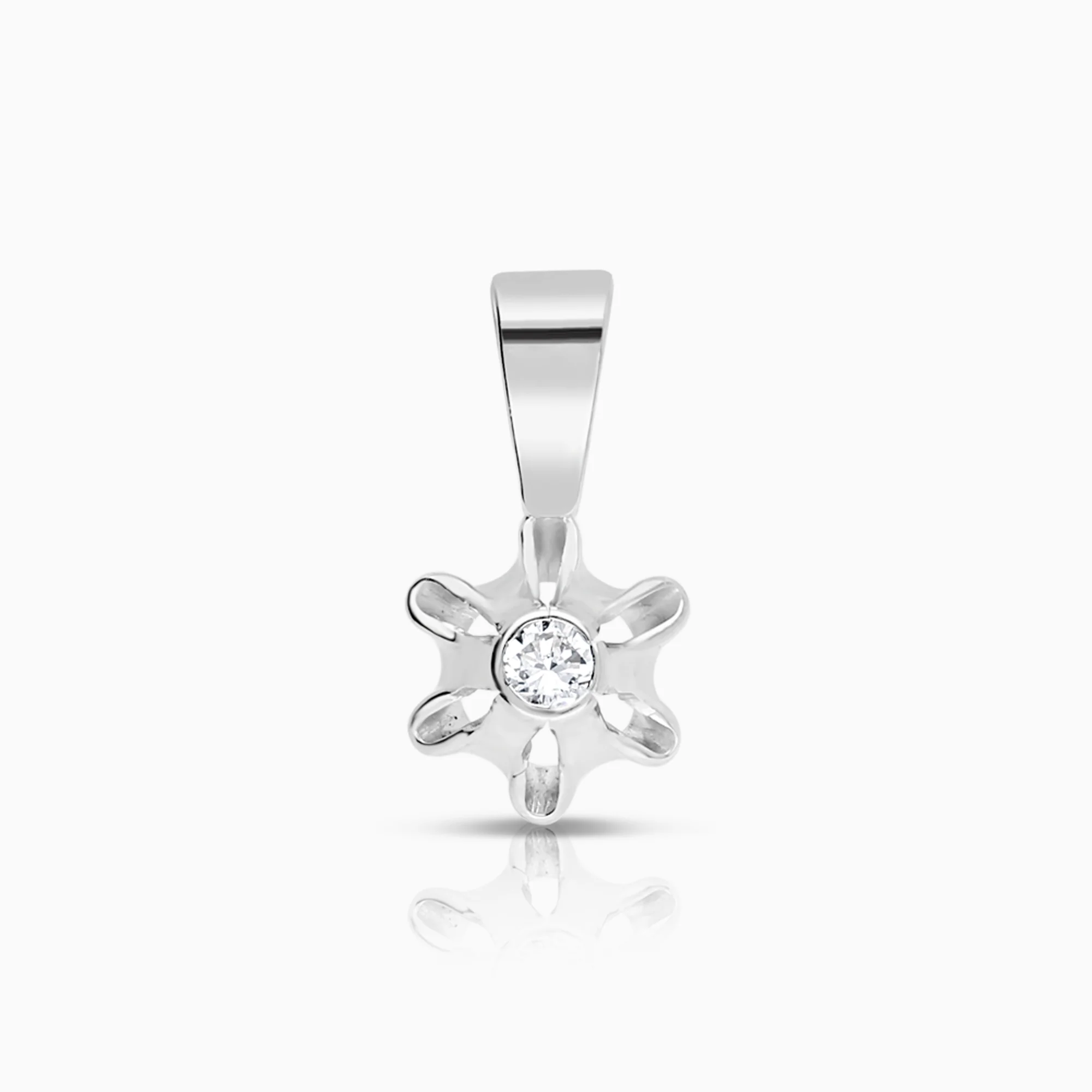 Diamond pendant solitaire 0.03ct 18K white gold