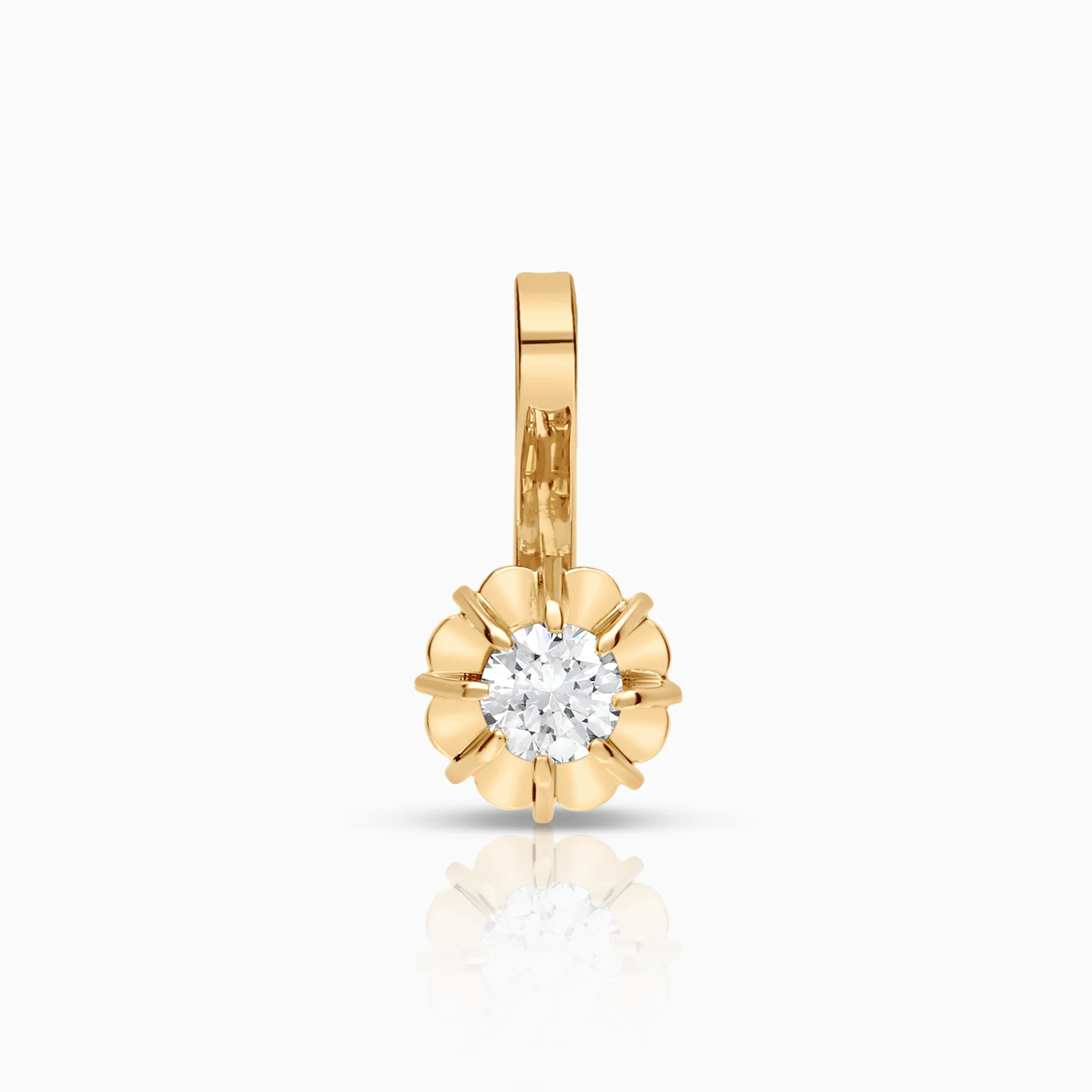 Diamond pendant solitaire 0.08ct 18K gold