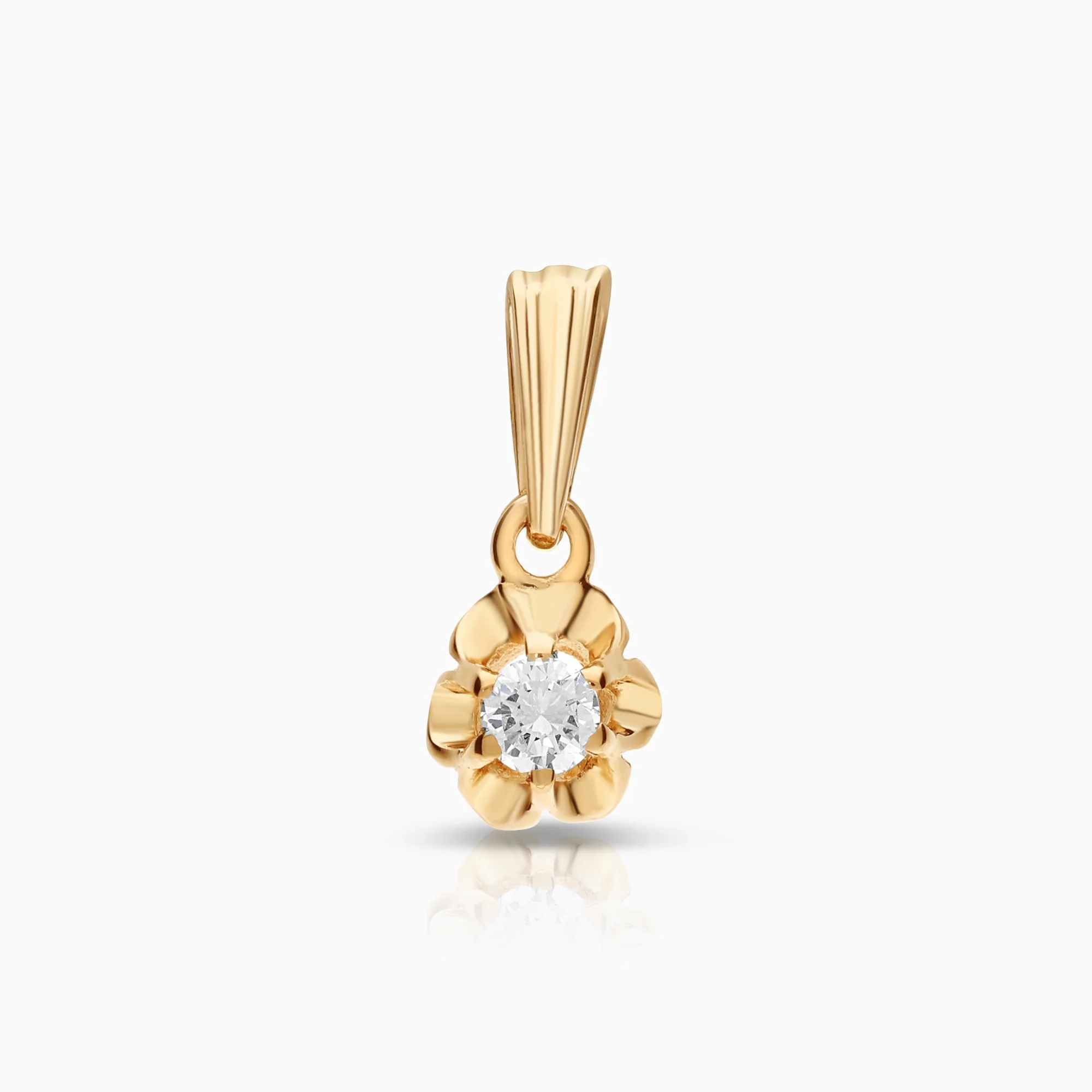 Diamond pendant solitaire 0.09ct 18K gold