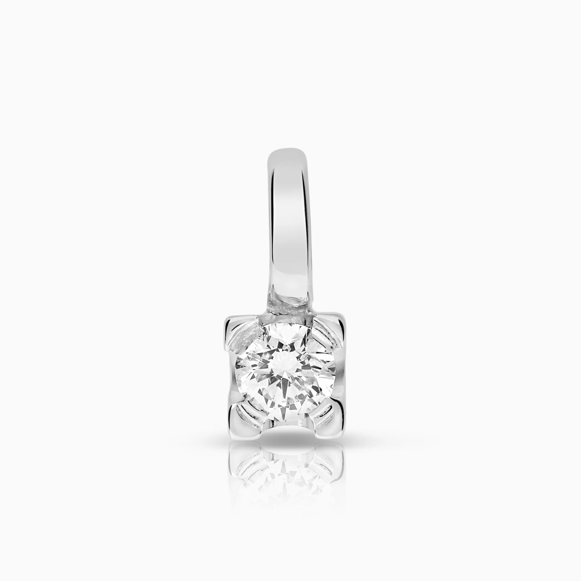 Diamond solitaire pendant 0.09ct 18K white gold