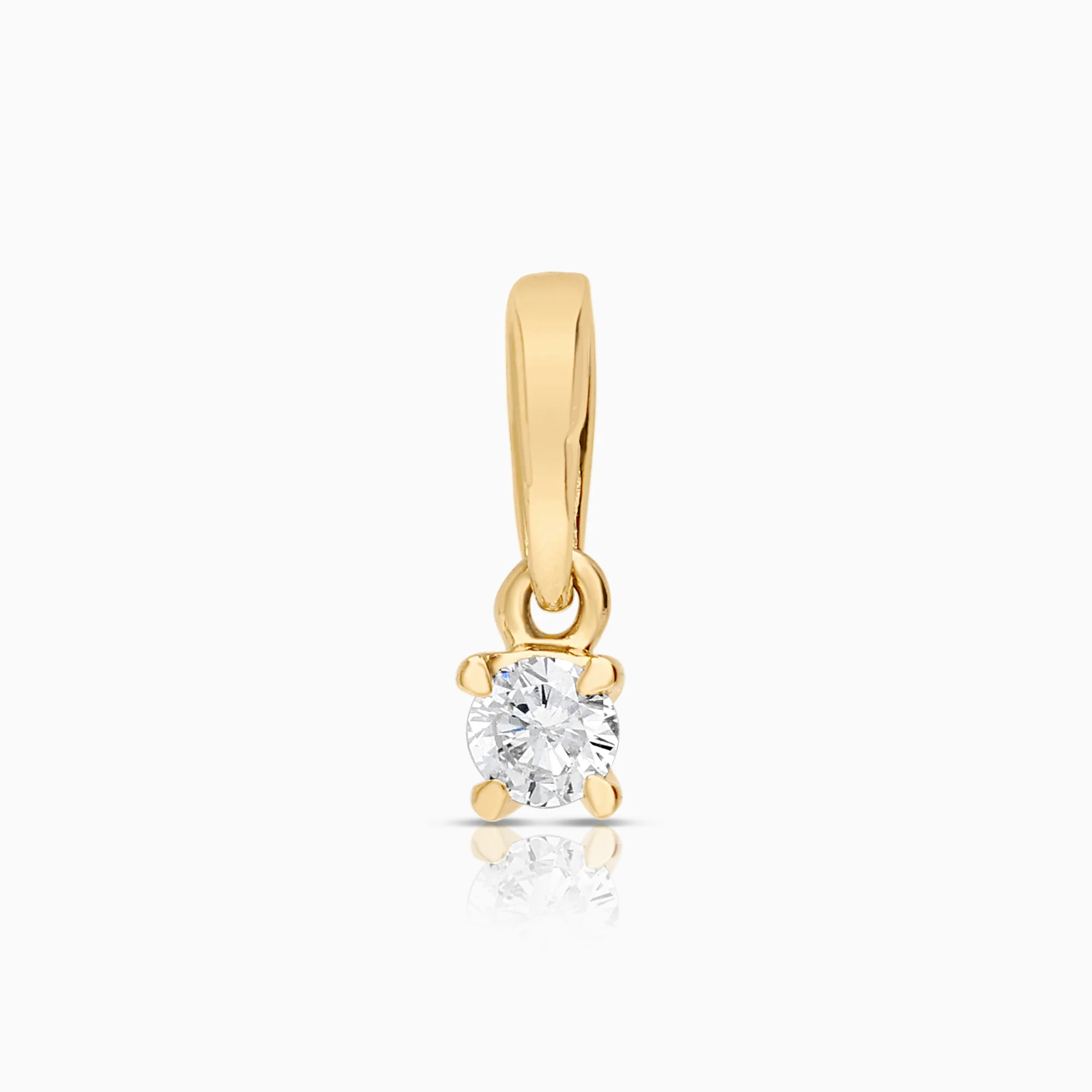 Diamond solitaire pendant 0.10ct 18K gold