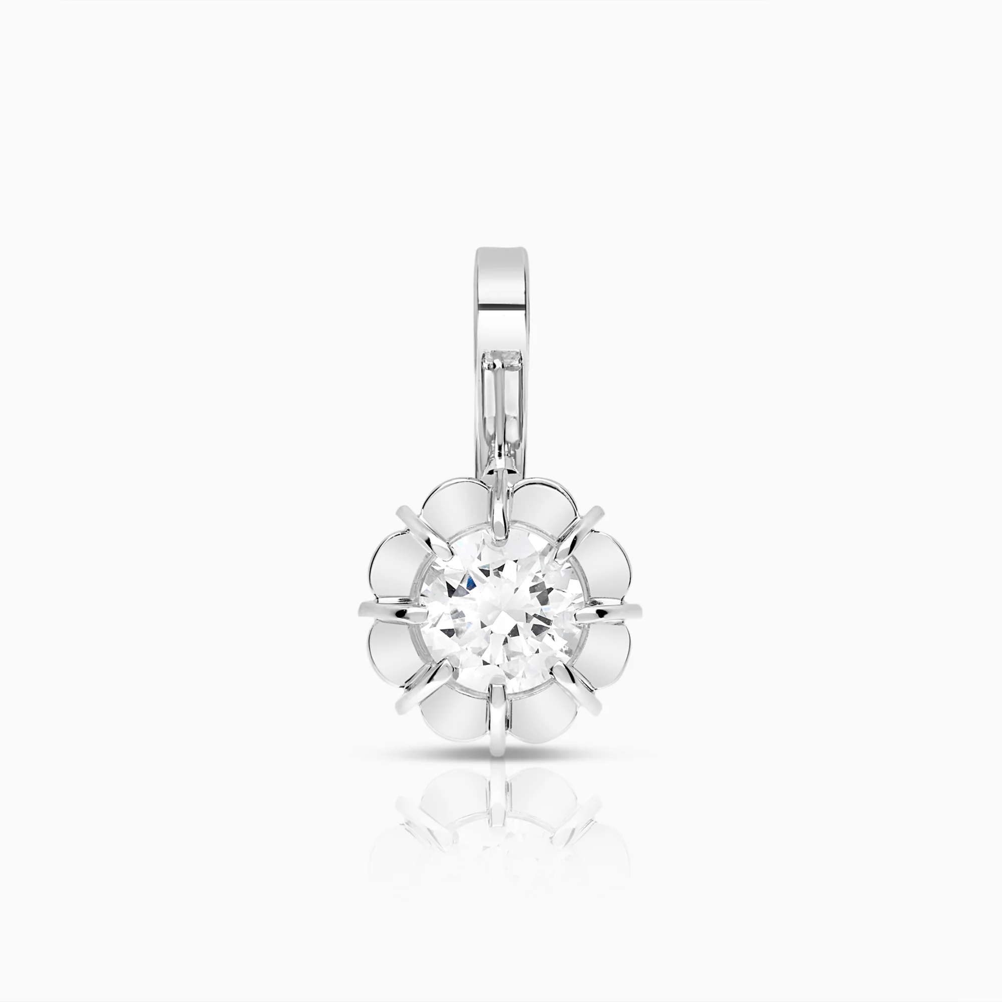 Diamond solitaire pendant 0.22ct 18K white gold