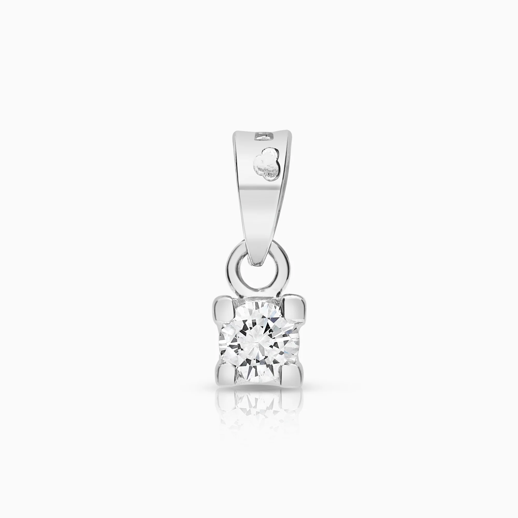 Diamond solitaire pendant 0.22ct 18K white gold
