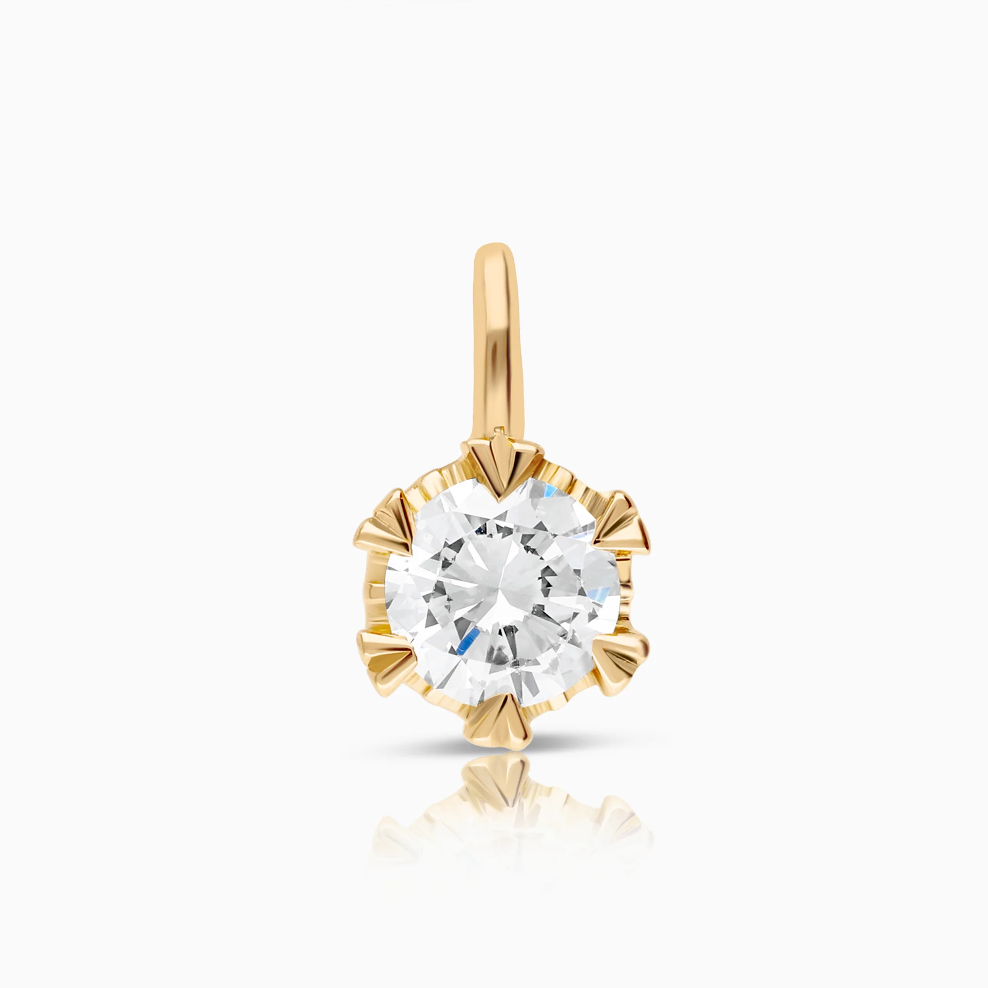 Diamond pendant solitaire 0.45ct 18K gold