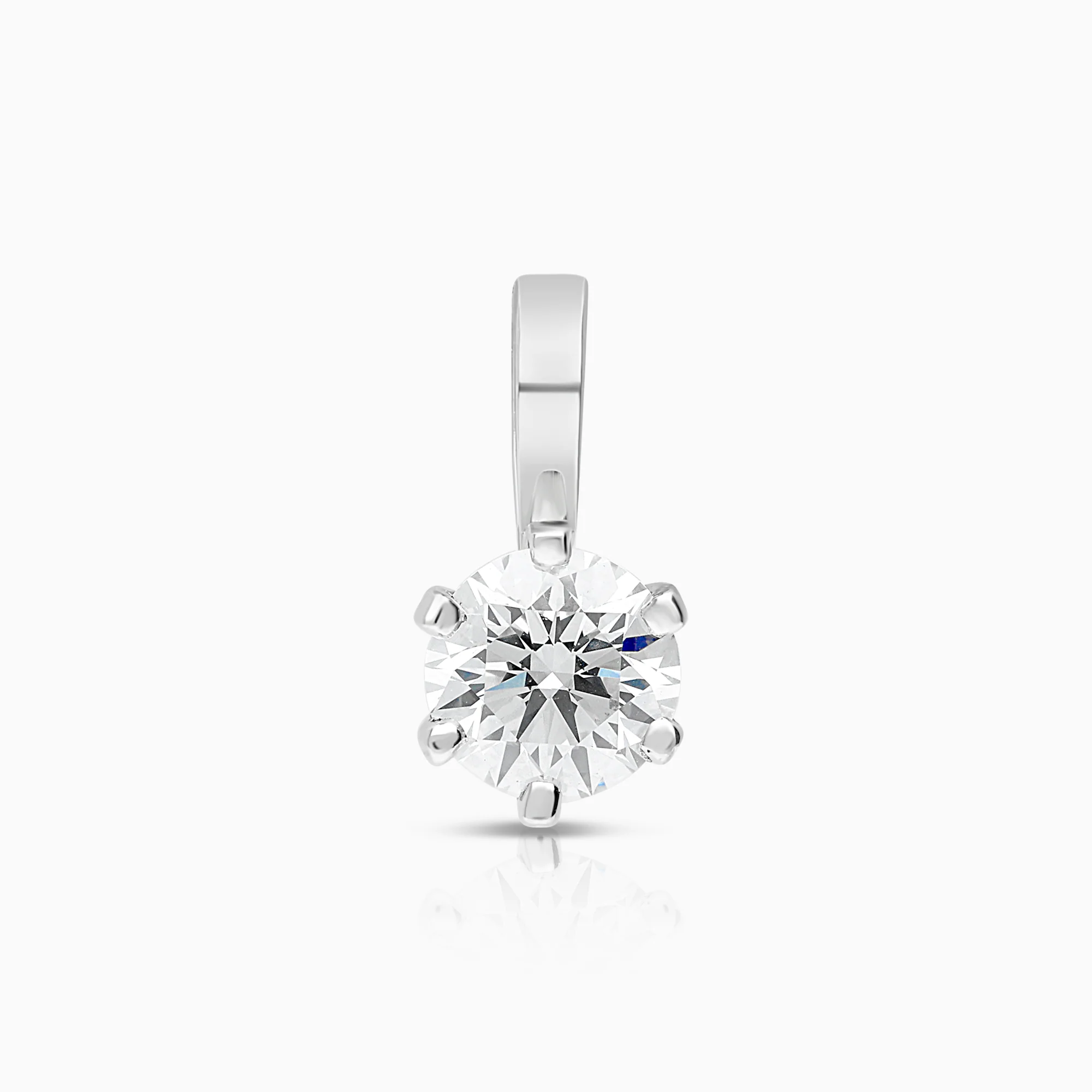 Diamond pendant solitaire 0.60ct 18K white gold