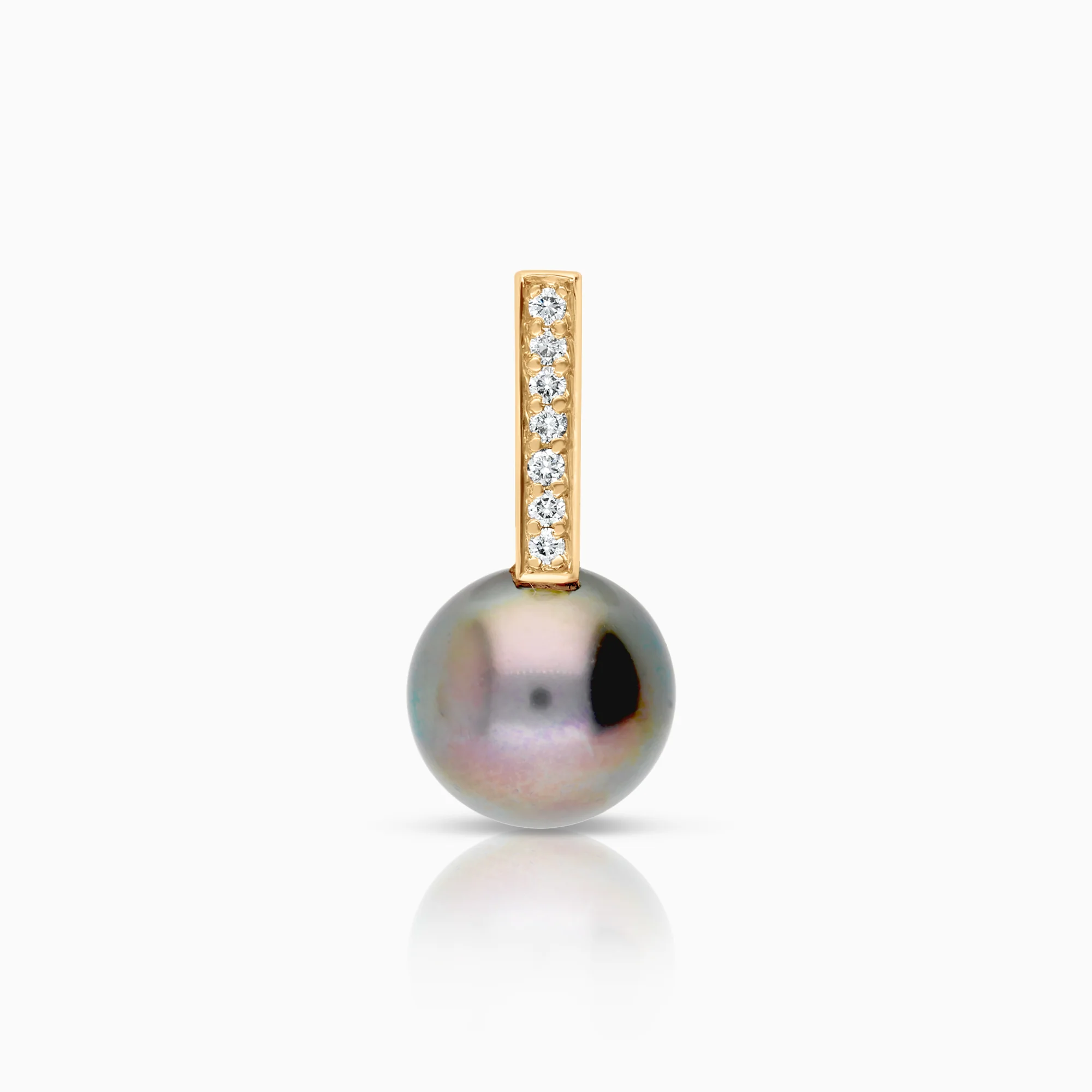 Diamond pendant Tahitian pearl 0.07ct 18K gold